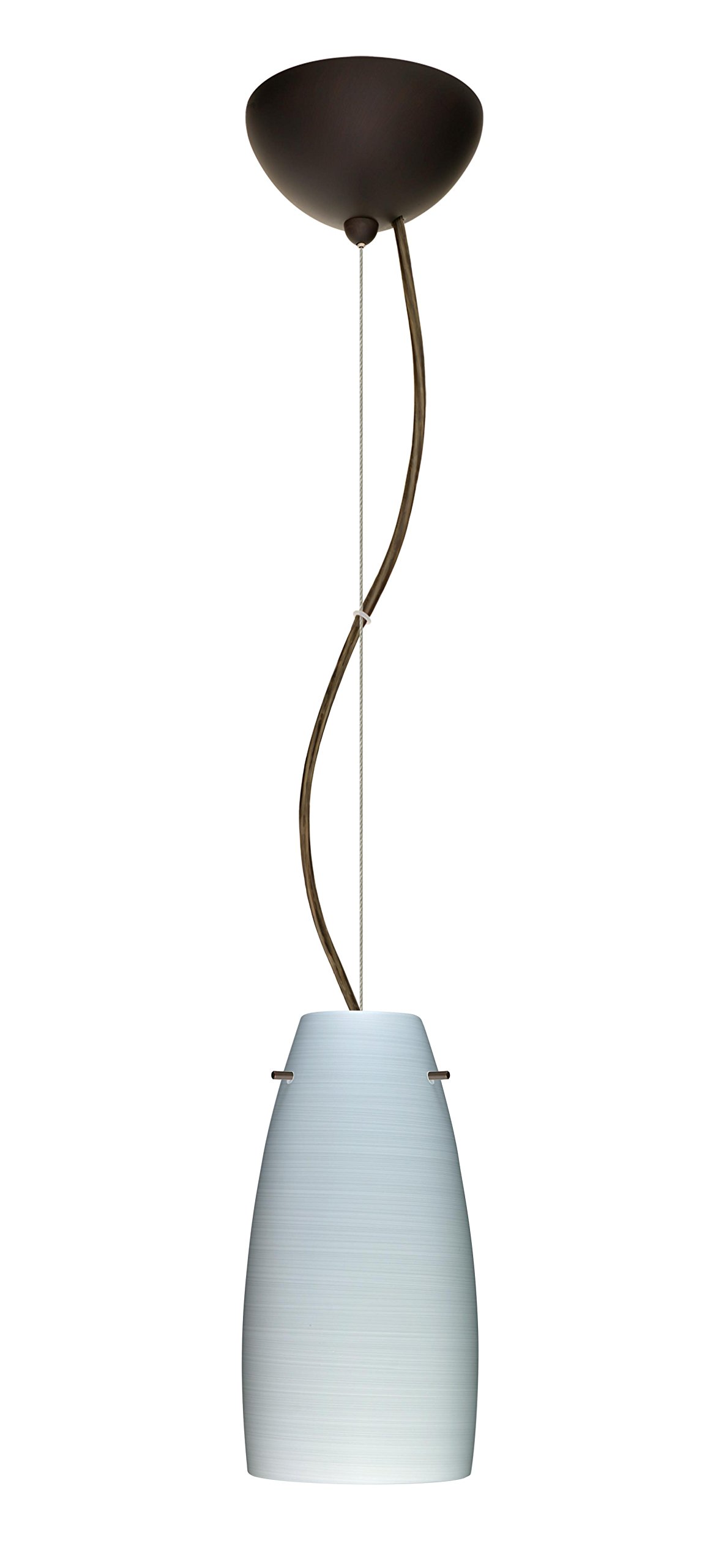 1-Light Mini Pendant Light Fixture in Antique Bronze Finish with Chalk-Colored Shade - Perfect for Kitchen Island, Dining Room, or Bedroom Lighting