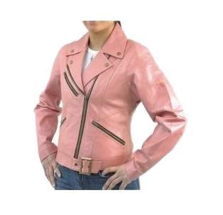 Women's Pink Leather Motorcycle Jacket with Wing Design - Stylish Biker Jacket for Riding, Fashion & Outdoor Adventures