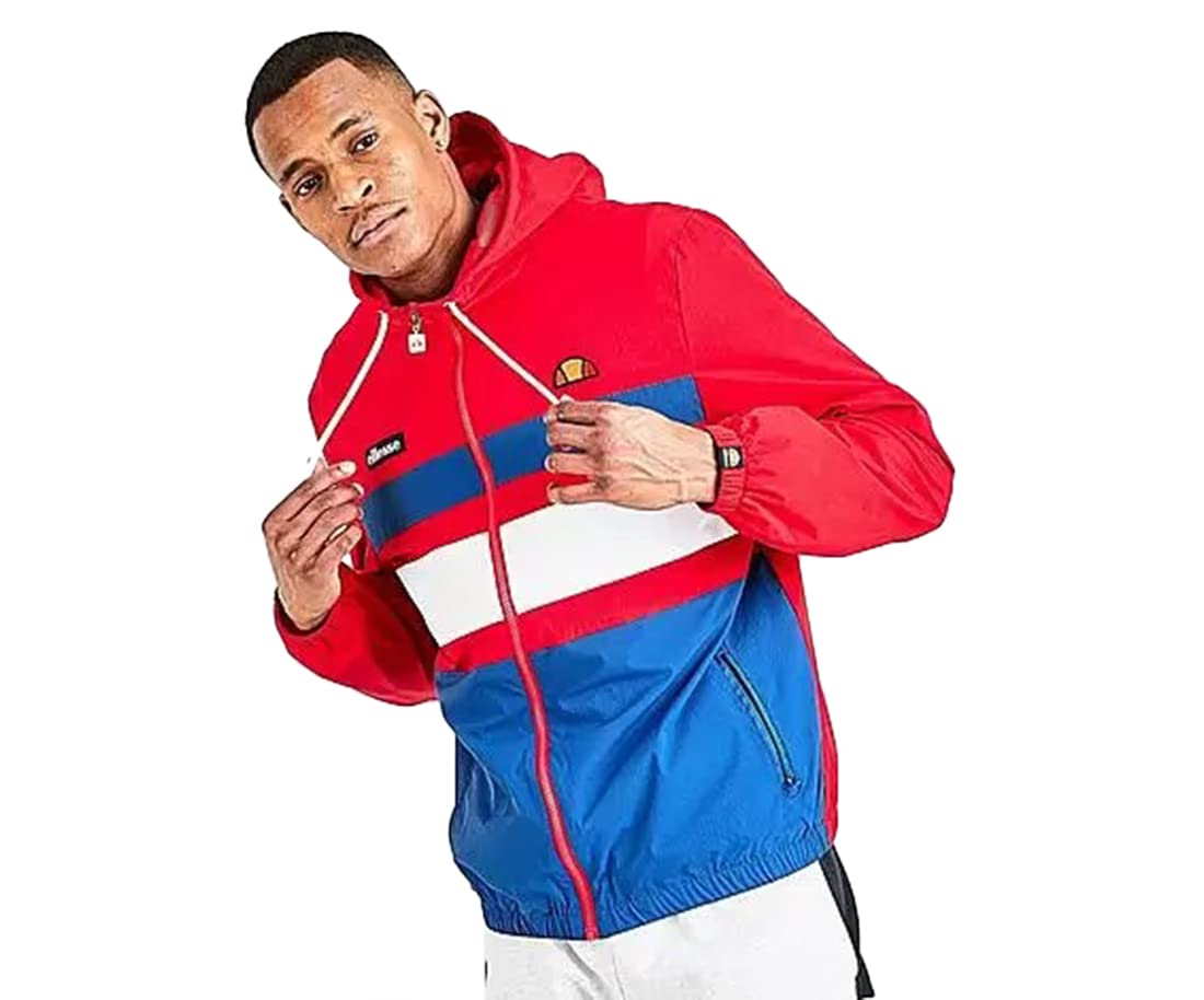 Ellesse Nucci Men's Full-Zip Windbreaker Jacket - Lightweight Water-Resistant Activewear for Running, Hiking & Outdoor Sports
