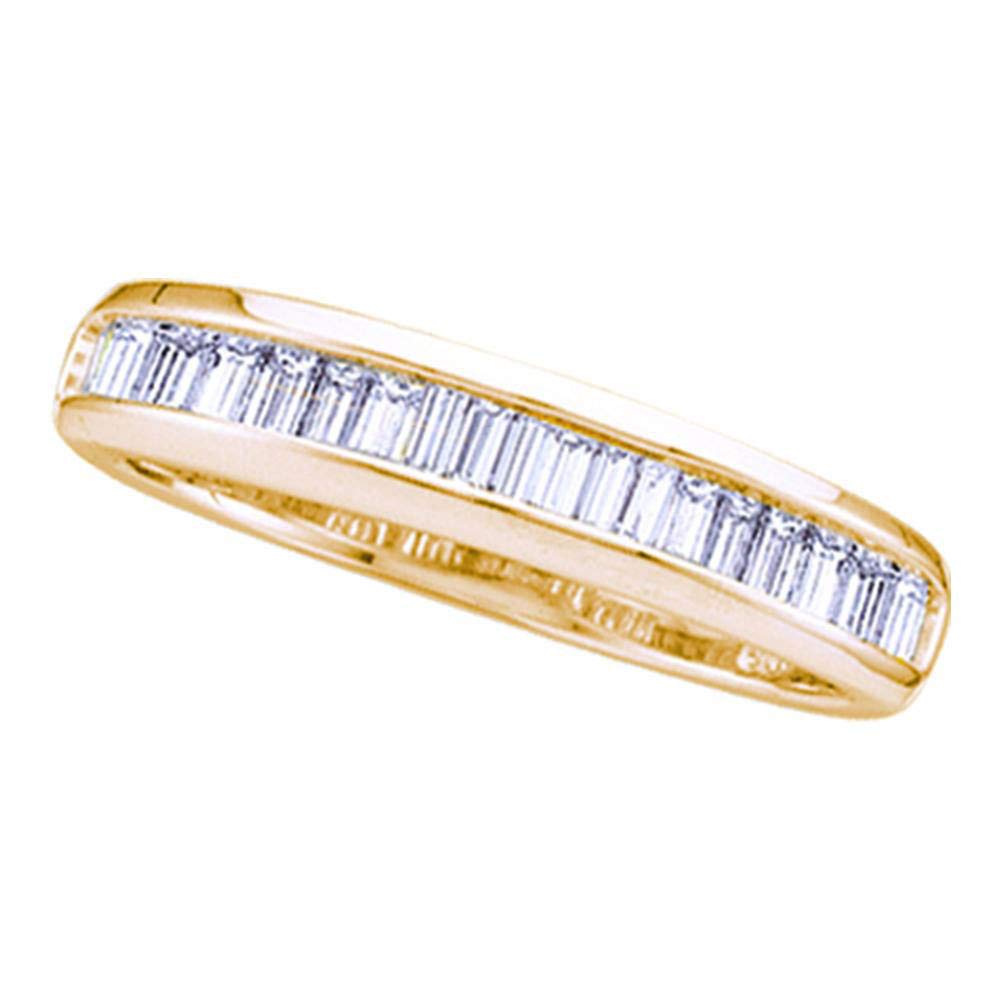 Sterling Silver Yellow Tone Women's Baguette Diamond Wedding Band Ring - 1/4 CTTW, Elegant Bridal Jewelry for Engagement, Anniversary & Special Occasions