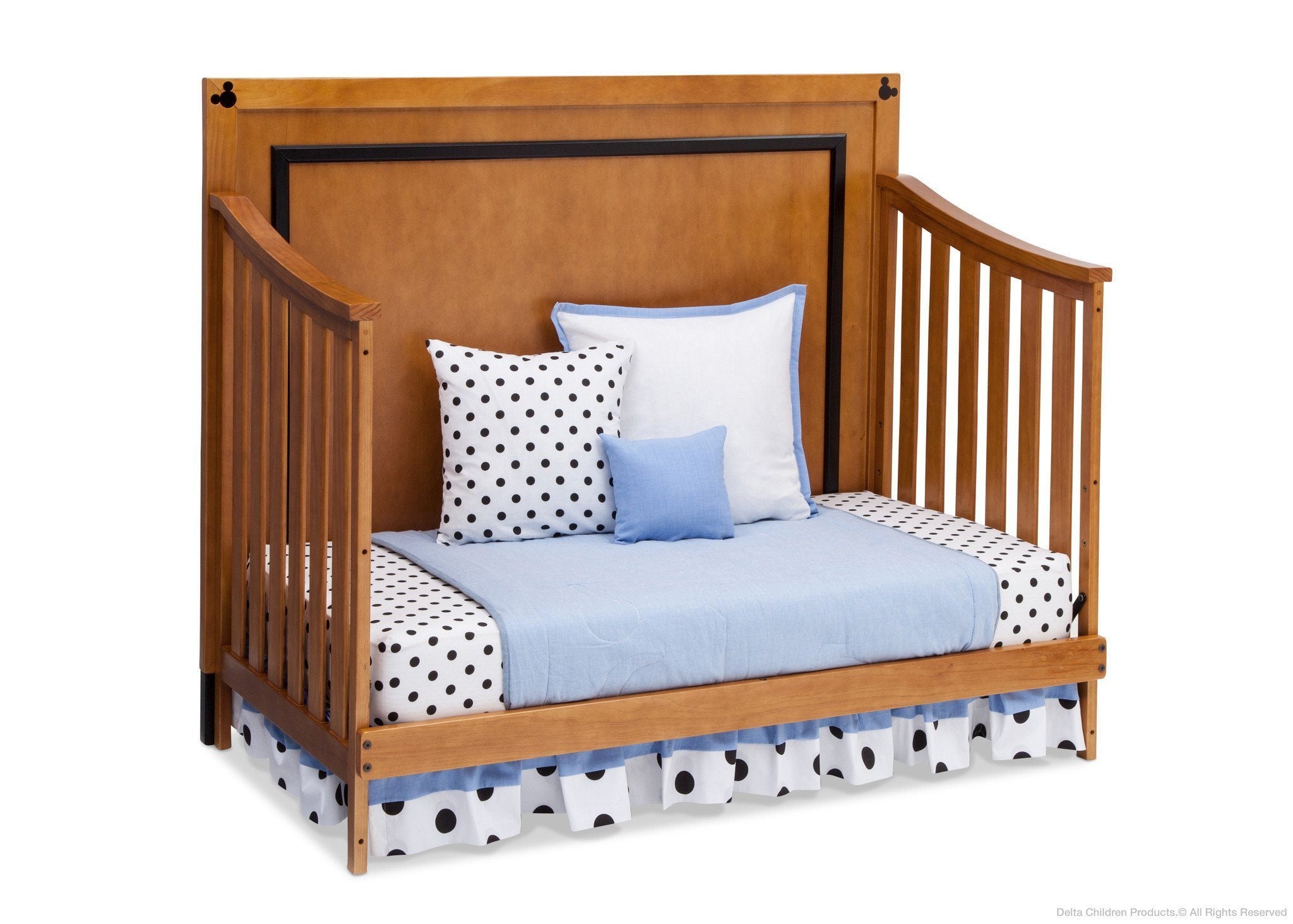 Disney Mickey Mouse 4-in-1 Convertible Baby Crib - Nursery Bed with Toddler Rail & Changing Table | Perfect for Newborns to Toddlers