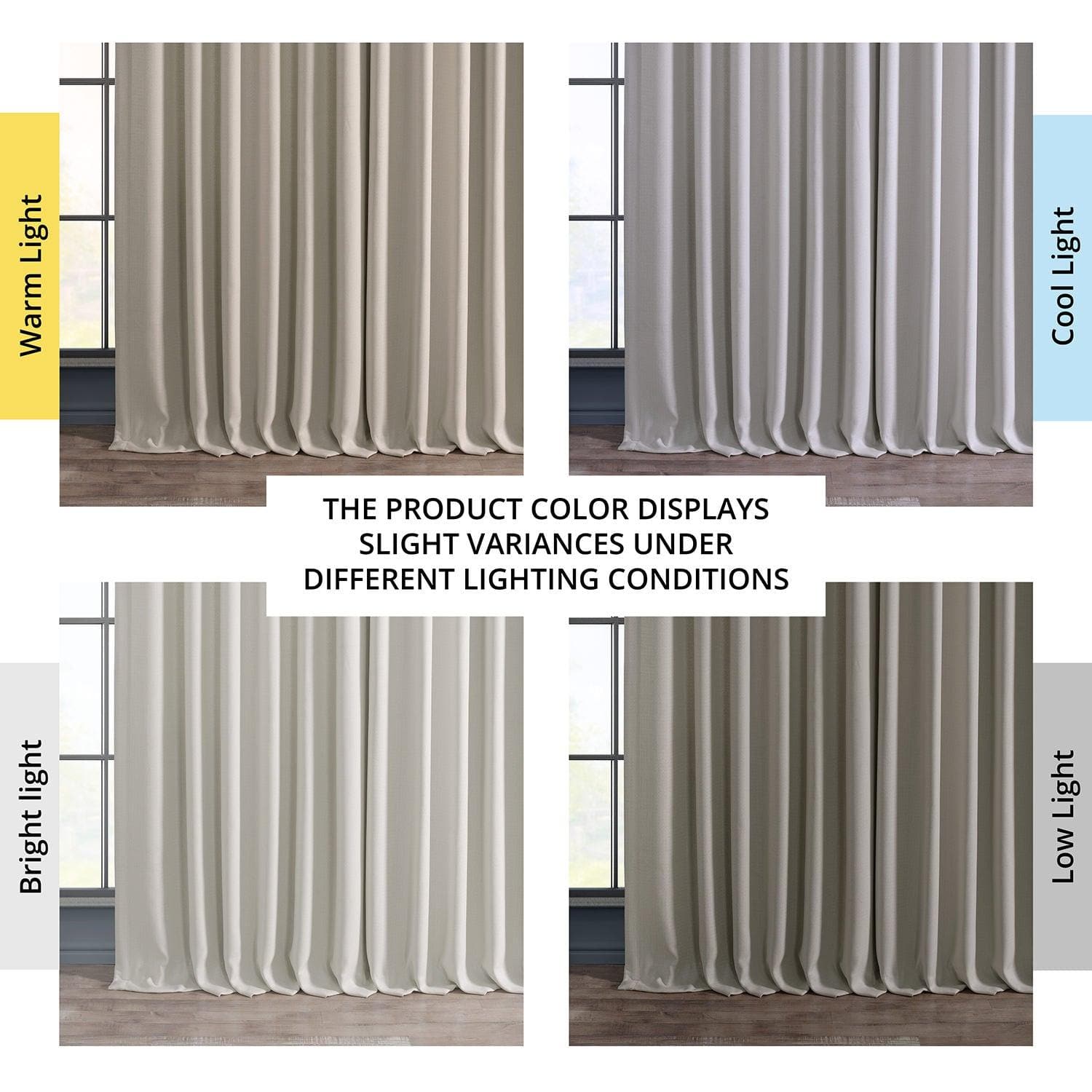 Birch Extra Wide Textured Faux Linen Blackout Curtains - Thermal Insulated Window Drapes for Bedroom, Living Room & Home Theater