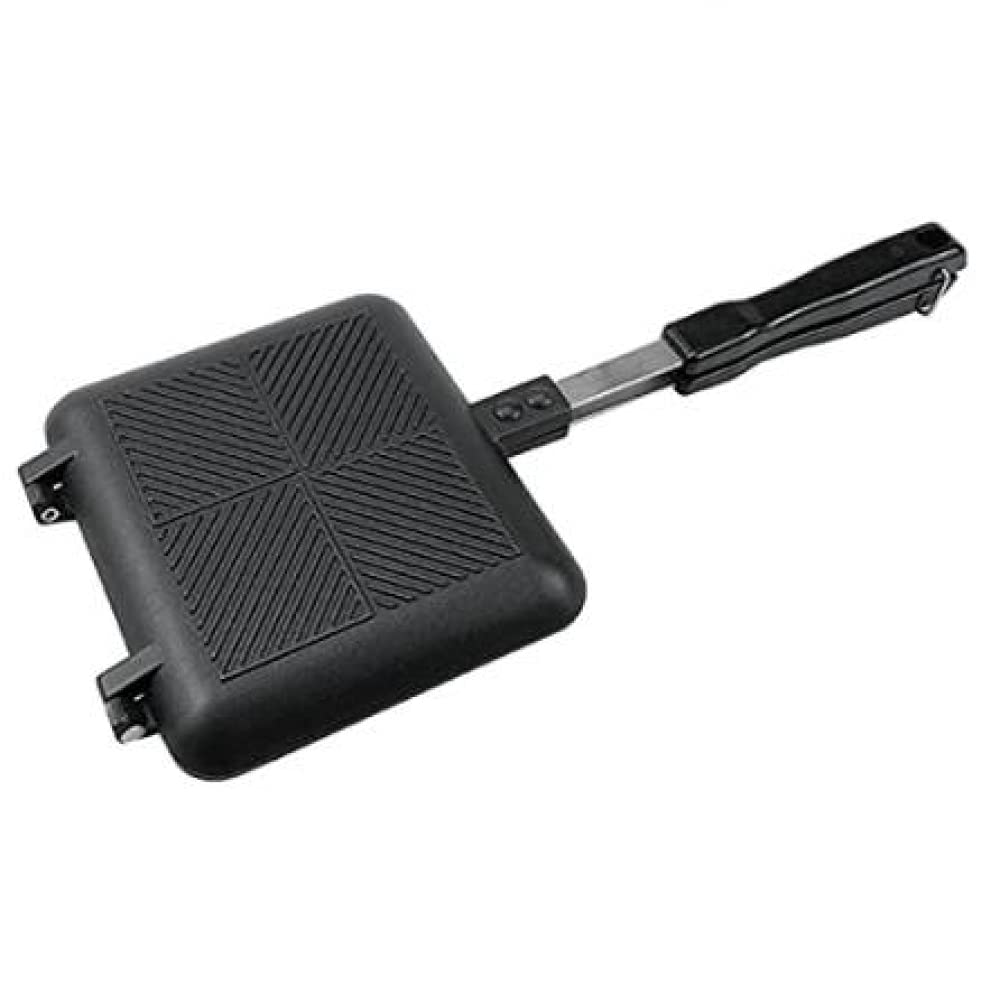 Zhouye Non-Stick Double-Sided Sandwich Toaster Maker - Portable Camping Stove Toaster with Handle for Outdoor Picnics, BBQs & Home Breakfasts