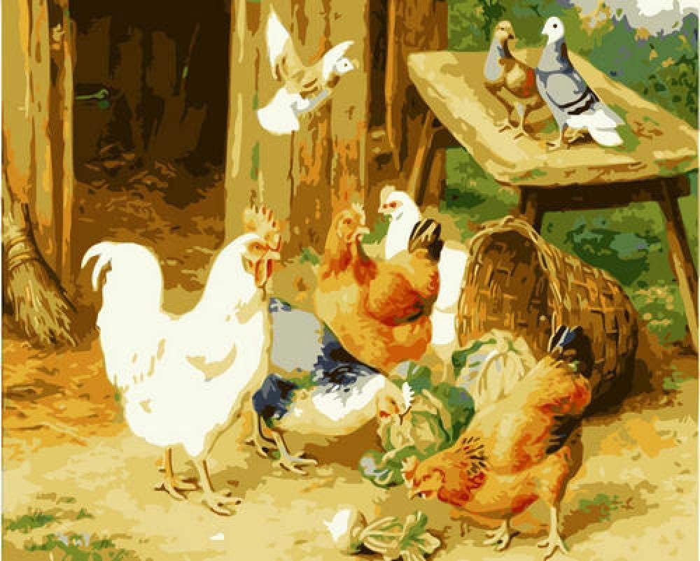 5D DIY Diamond Painting Kit - Stitch Chicken Coop & Pigeon Crystal Rhinestone Embroidery Art (8x12 Inch) - Perfect for Home Wall Decor, Birthday Gifts, and Living Room Decoration | Relaxing Craft for Adults & Kids