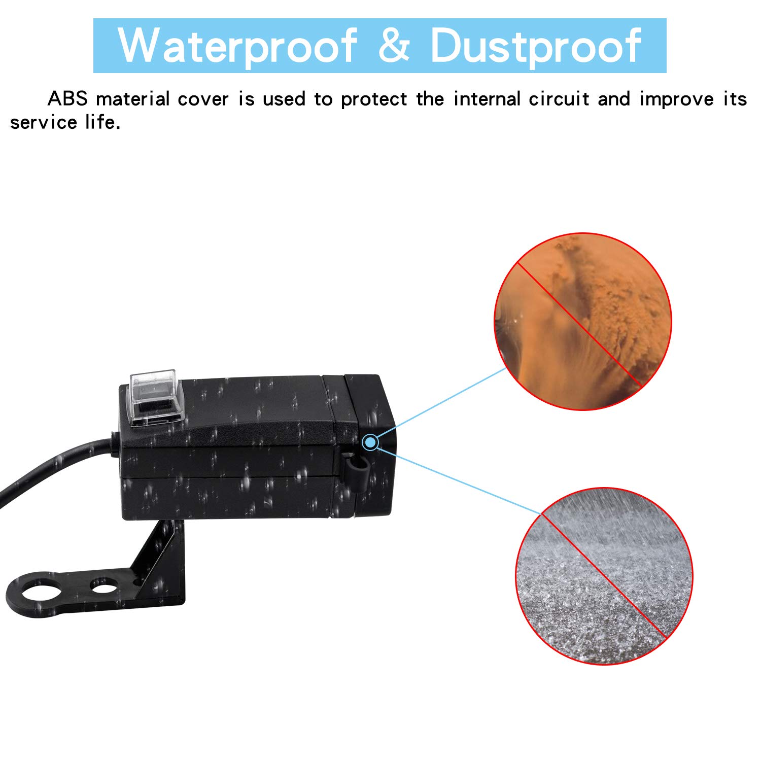 Waterproof Motorcycle Phone Charger with Dual QC 3.0 USB Ports & On/Off Switch - Fast Charging for Smartphones, Tablets, GPS Devices - Perfect for Motorcycle Rides, Road Trips & Outdoor Adventures