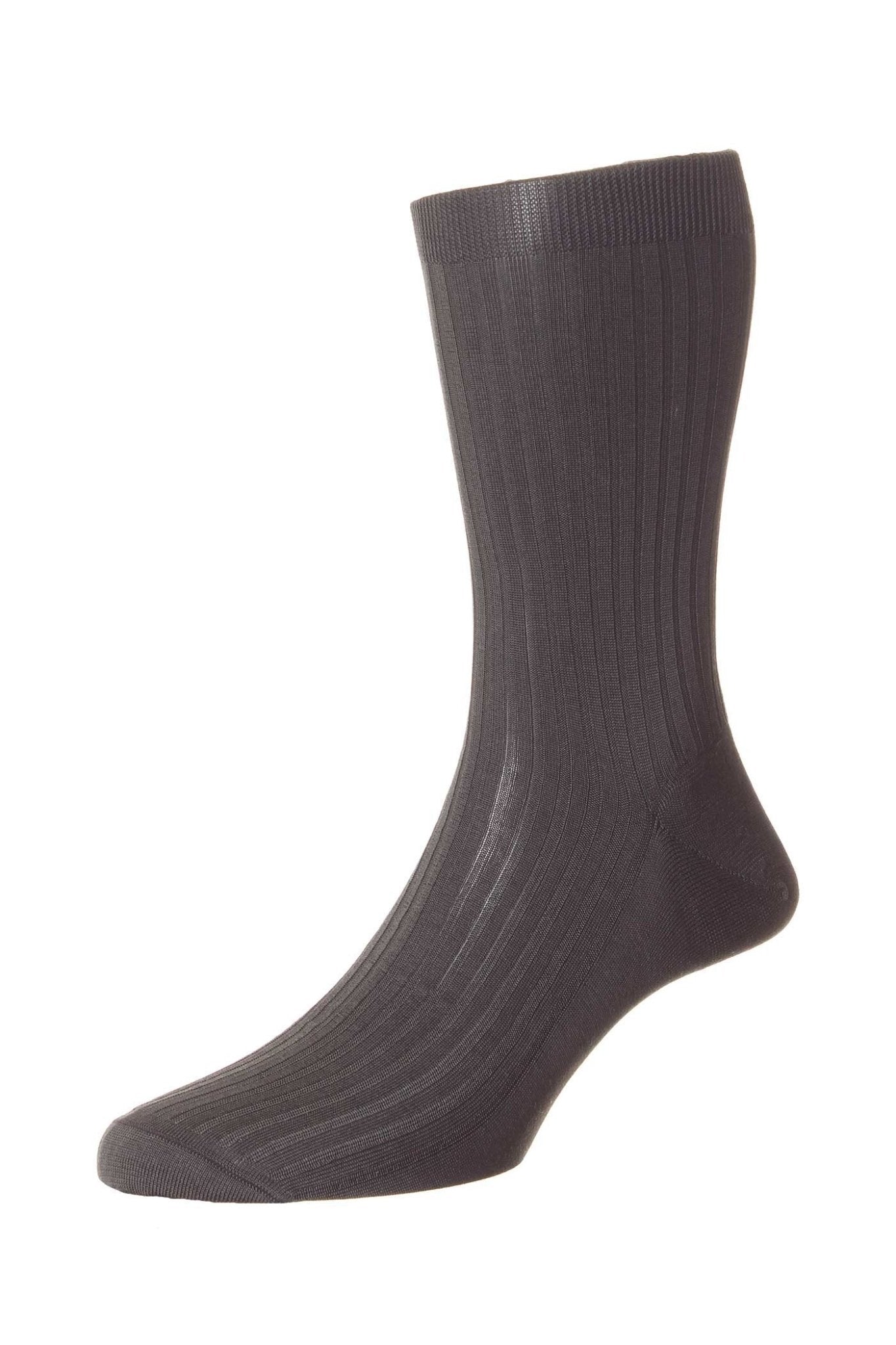 Pantherella Pure Cotton Rib Socks for Men & Women - Soft Breathable Black Dress Socks - Perfect for Business, Office & Formal Occasions