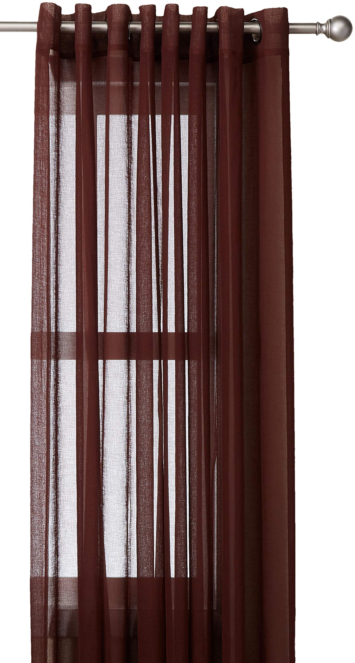 Deconovo Sheer Curtain Panels with Grommet Top - Light Filtering Window Drapes for Living Room, Bedroom & Office - Elegant Home Decor for Sun Protection & Privacy