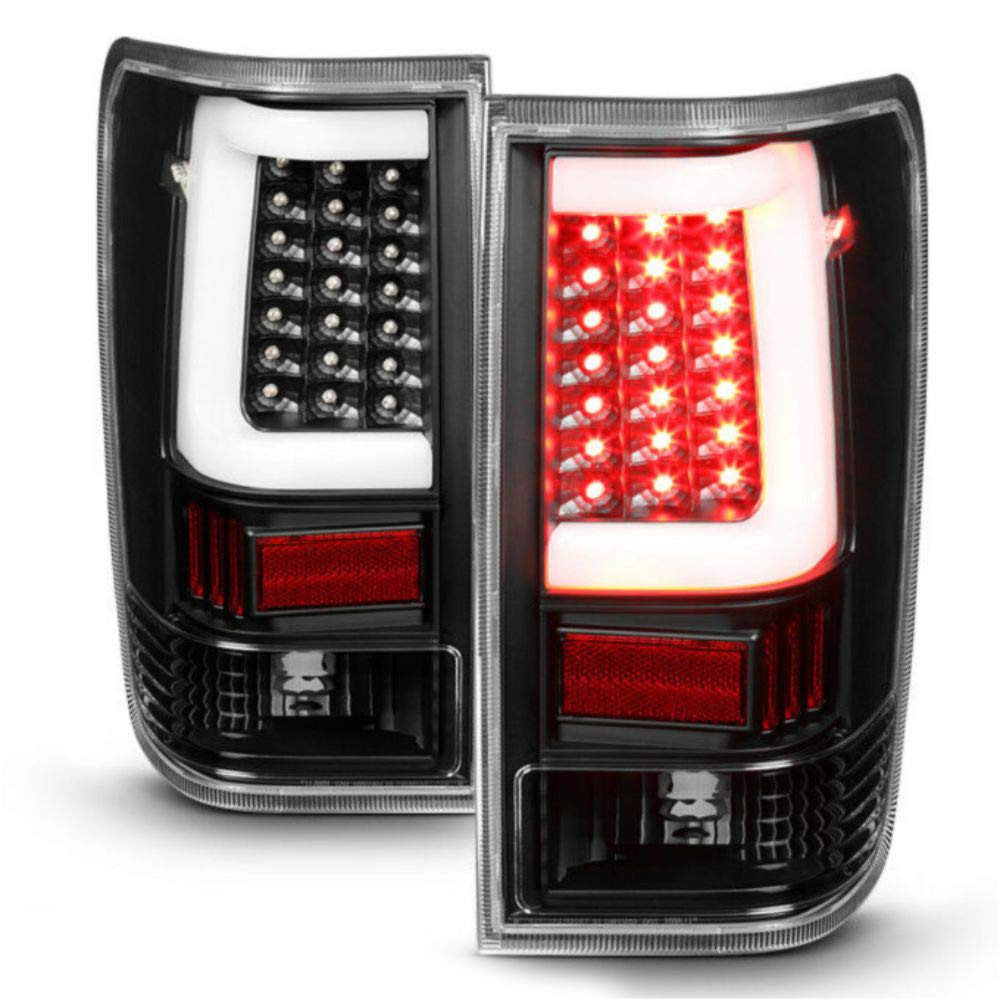 Neerttily LED Tube Tail Lights & Brake Lamps for 2004-2015 Black Vehicles - Left & Right Pair - Enhanced Visibility & Style for Night Driving & Car Customization