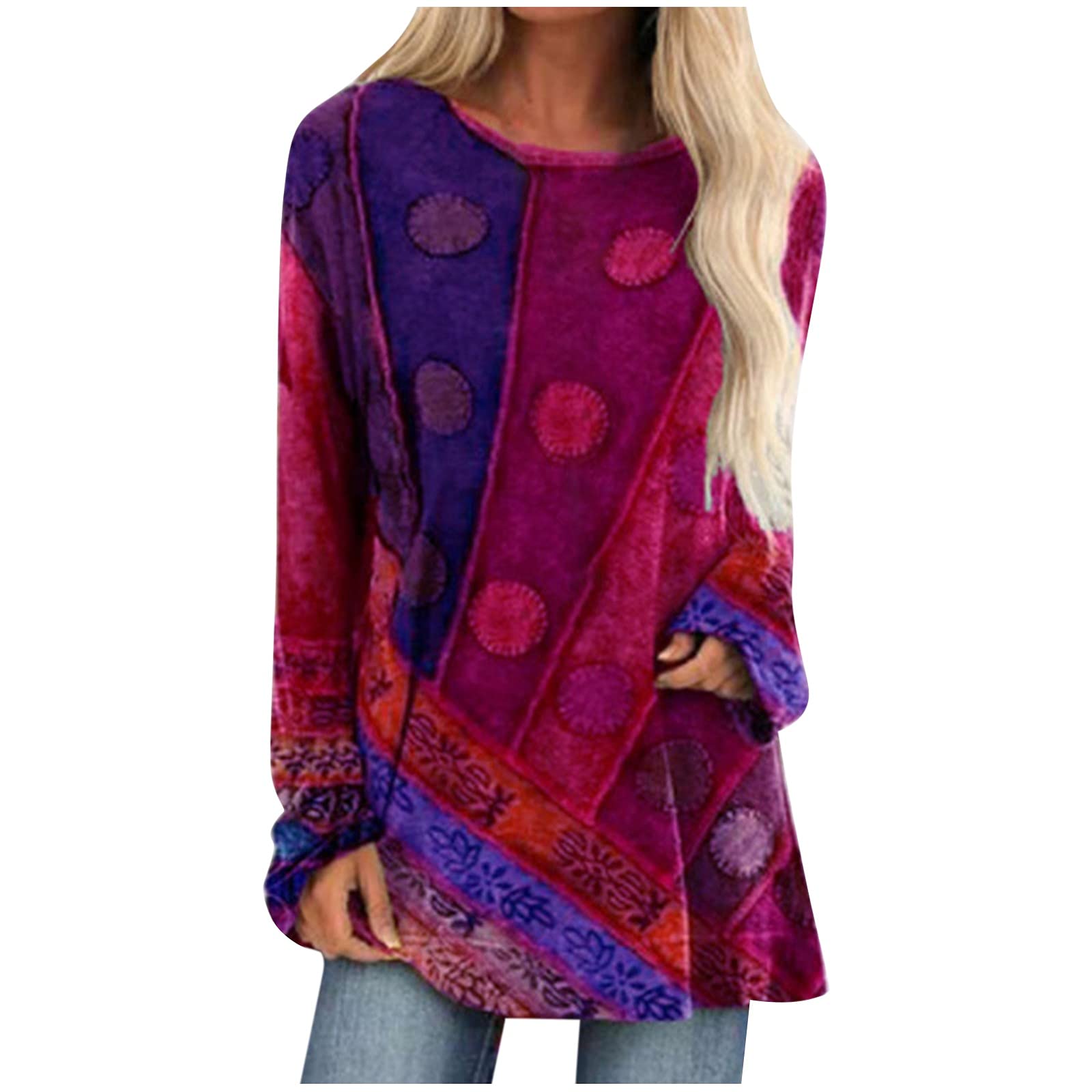 Women's Long Sleeve Tops - Casual Loose Tunic Blouse with Side Split | Workout & Office Wear | Perfect for Yoga, Running & Everyday Fashion