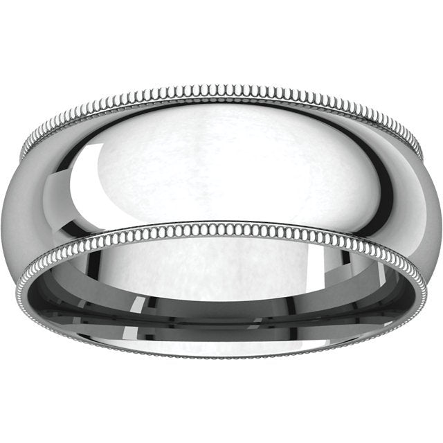 7mm Platinum Men's Comfort Fit Wedding Band with Milgrain Edge - Perfect for Engagements, Anniversaries & Everyday Wear