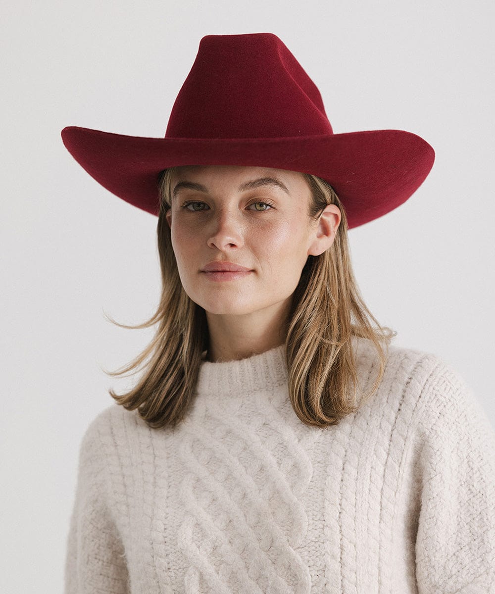 Limited Edition Lane Burgundy Cowboy Hat for Women & Men - Western Style Fashion Accessory for Rodeo, Country Music Festivals & Outdoor Adventures