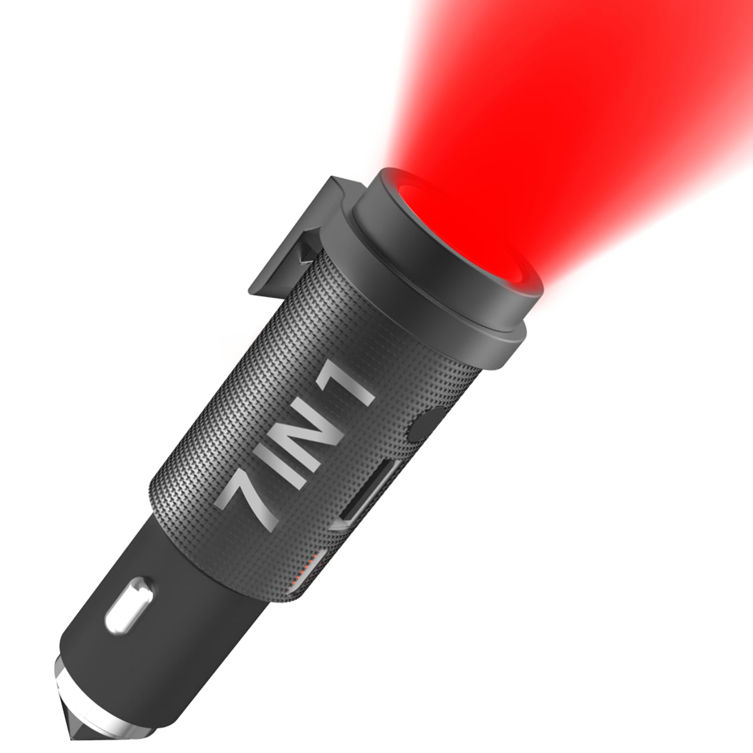 多功能汽车应急工具套装：USB-C充电便携式手电筒、车窗破碎器、紧急逃生灯、旅行必备安全装备，适用于户外探险、夜间行车、紧急救援