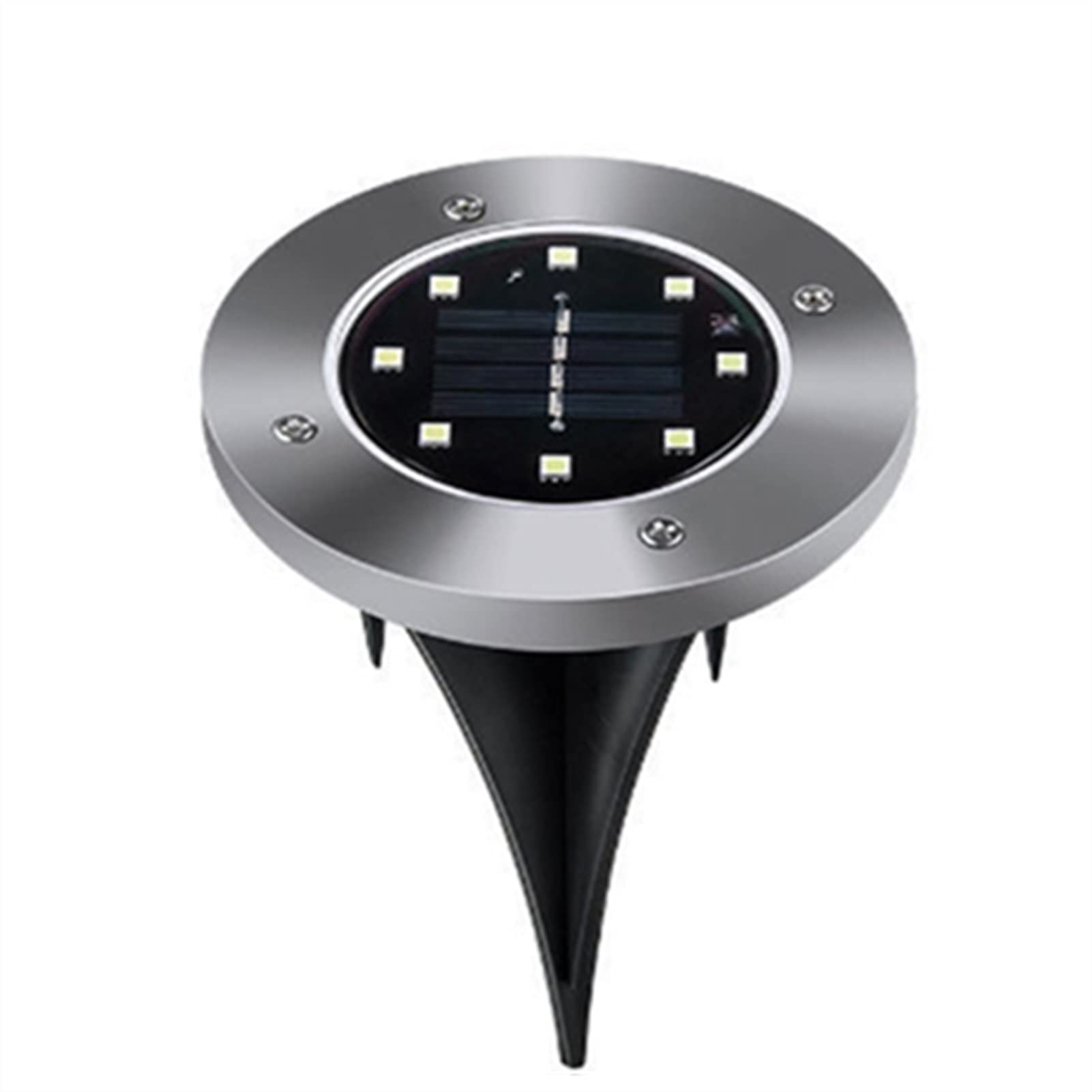 Solar Powered LED Ground Lights - 10 Pack Waterproof Outdoor Landscape Lighting with Light Sensor for Garden, Lawn, Pathway, Stairs & Deck (8 LEDs White, 10W) - Perfect for Nighttime Safety & Ambiance