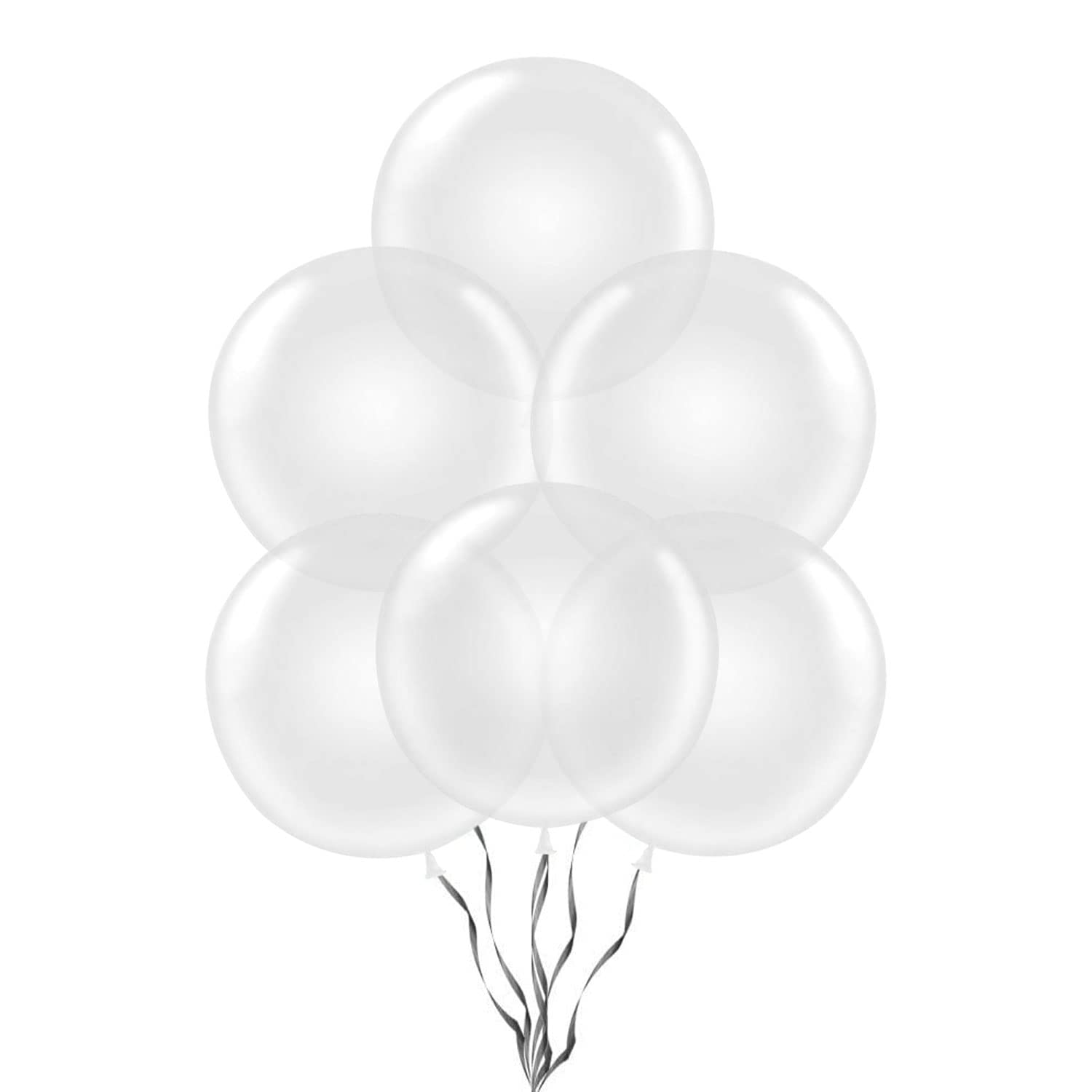 PMU 24 Inch Premium Clear Balloons for Parties - Crystal Clear Latex Balloons (Pack of 25) - Perfect for Birthday Decorations, Wedding Centerpieces & Baby Showers