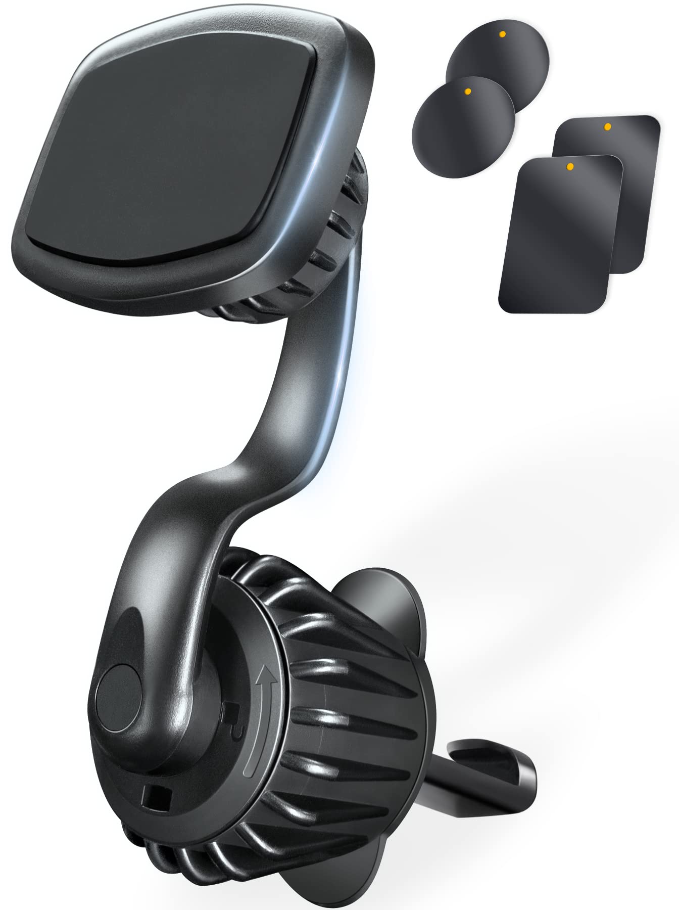 Urehepo 360°强磁车载手机支架，升级版通风口手机夹，兼容iPhone、三星等智能手机和平板，适用于汽车导航、视频通话、行车记录等场景