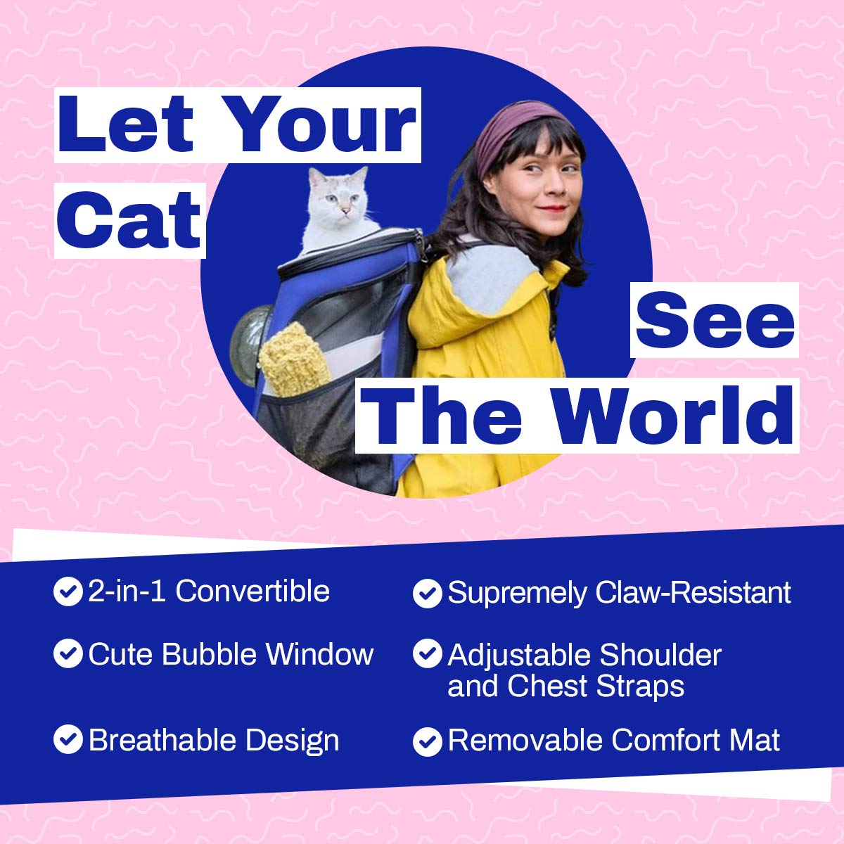 **Jackson Galaxy Airline Approved Cat Backpack Carrier - Space Capsule Bubble for Small Cats & Kittens - Premium Pet Carrier for Travel, Hiking & Outdoor Adventures - Perfect for Vet Visits, Road Trips & Daily Commutes**