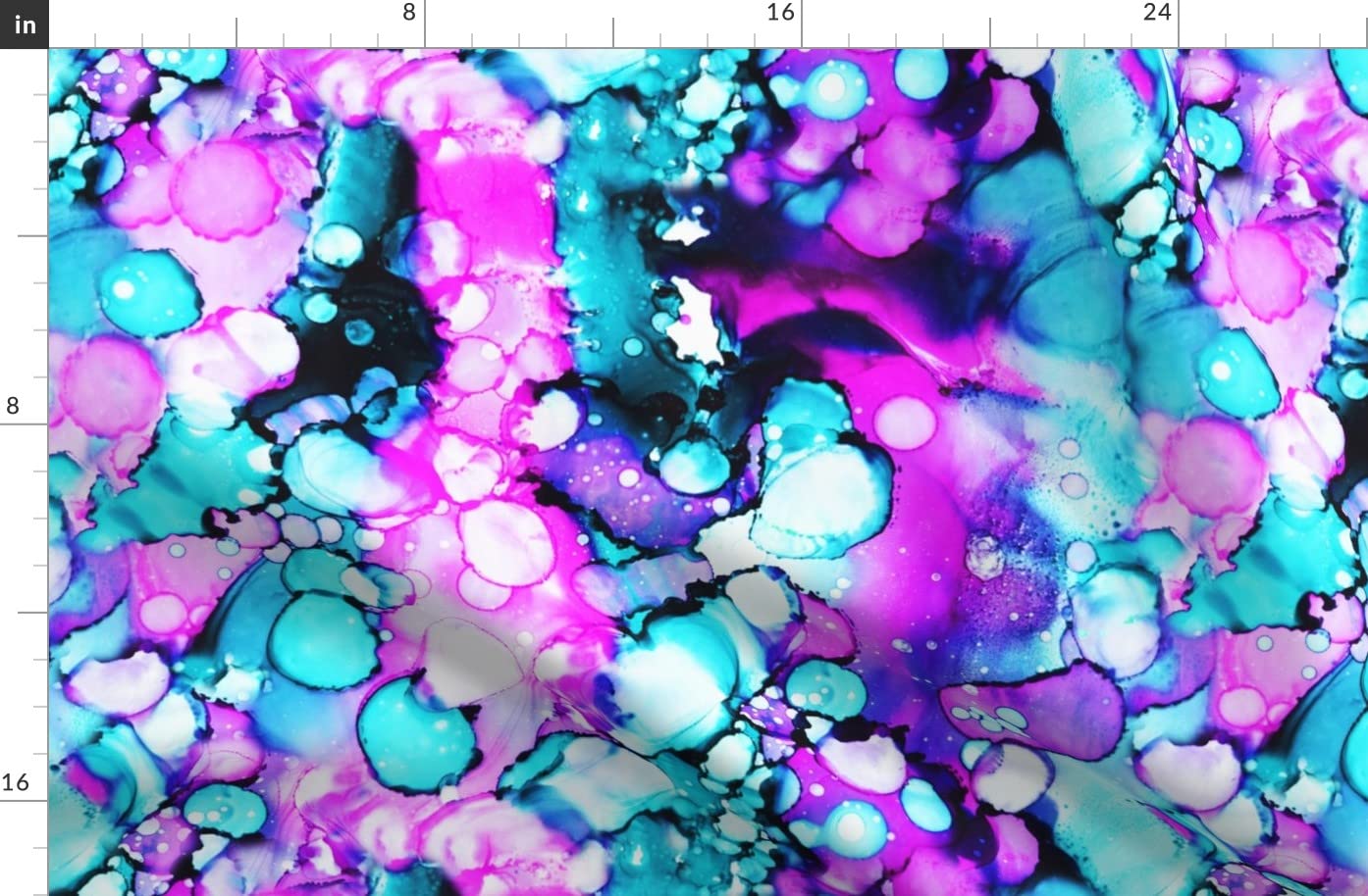 Purple Aqua Abstract Watercolor Teal Mermaid Unicorn Print Fleece Fabric Fat Quarter - Soft DIY Sewing Material for Blankets, Loungewear & No-Sew Projects - Perfect for Baby Blankets, Home Decor & Crafting
