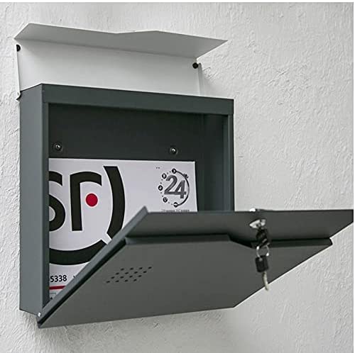 Secure Wall Mounted Locking Mailbox with Keys - Weatherproof Outdoor Mail & Newspaper Box for Home, Apartment, Office - Perfect for Porch, Garden, and Front Door Installation