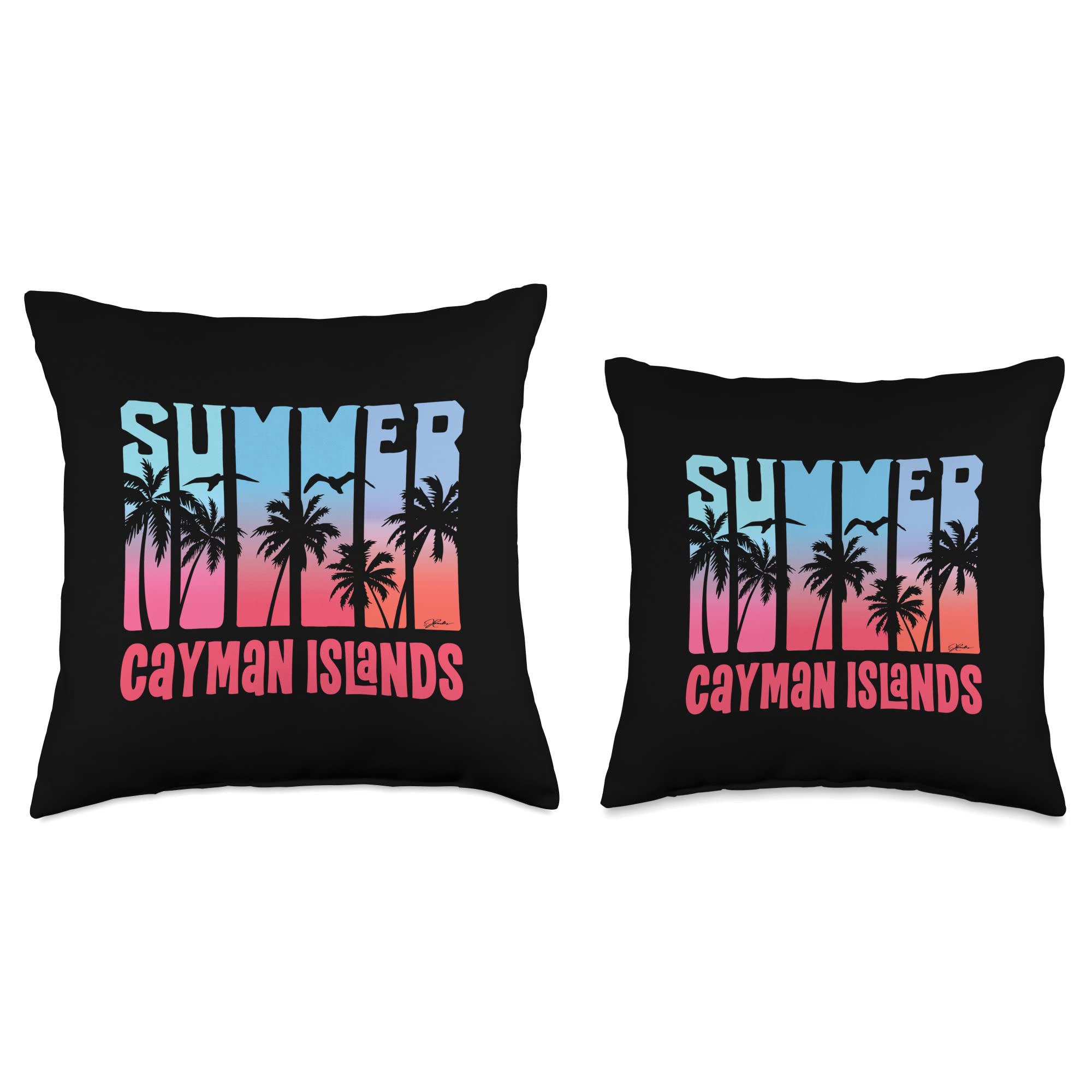 Stylish Cayman Islands Summer Beach Throw Pillow - Tropical Decor for Living Room, Bedroom & Outdoor Patio - Perfect Coastal Home Accent