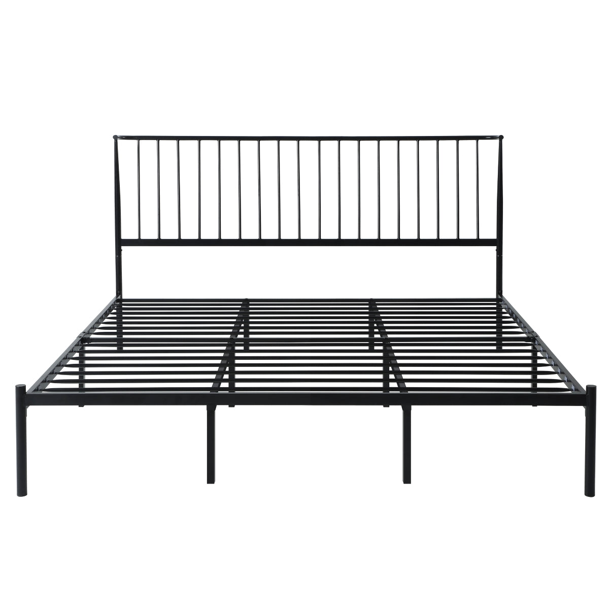 Black Metal King Platform Bed Frame - No Box Spring Needed - Sturdy & Modern Design for Master Bedroom & Guest Room