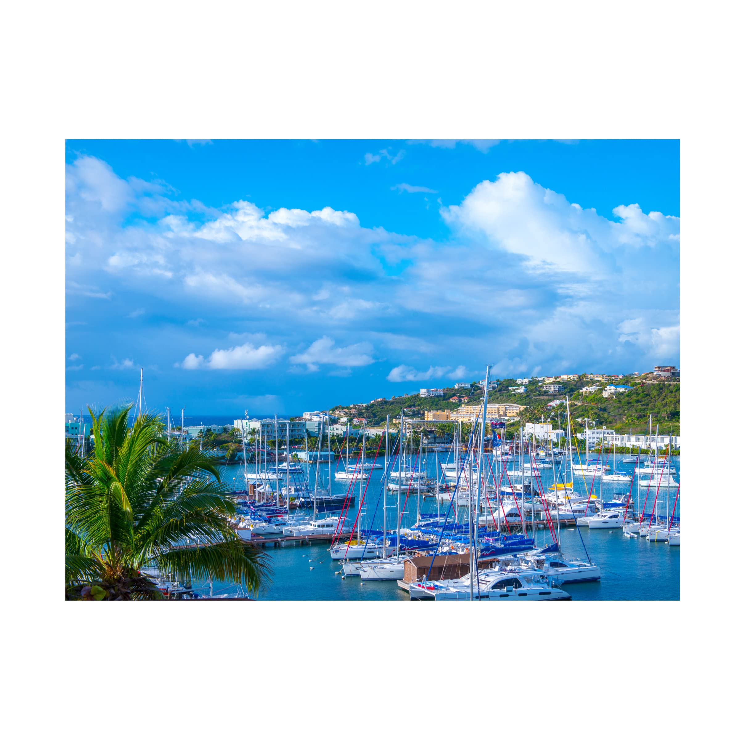 Jack Reed 'Oyster Pond Bay St Maarten' Canvas Wall Art Print - Tropical Beach Landscape Painting for Living Room, Bedroom & Office Decor