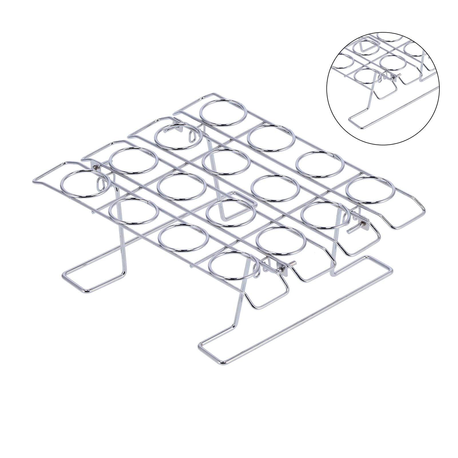 16-Hole Folding Baking Rack - Space-Saving Cupcake Stand, Ice Cream Cone Holder for Weddings & Birthdays (9x21x27.5cm) | Perfect for Party Dessert Displays, Bakery Storage & Home Kitchen Organization
