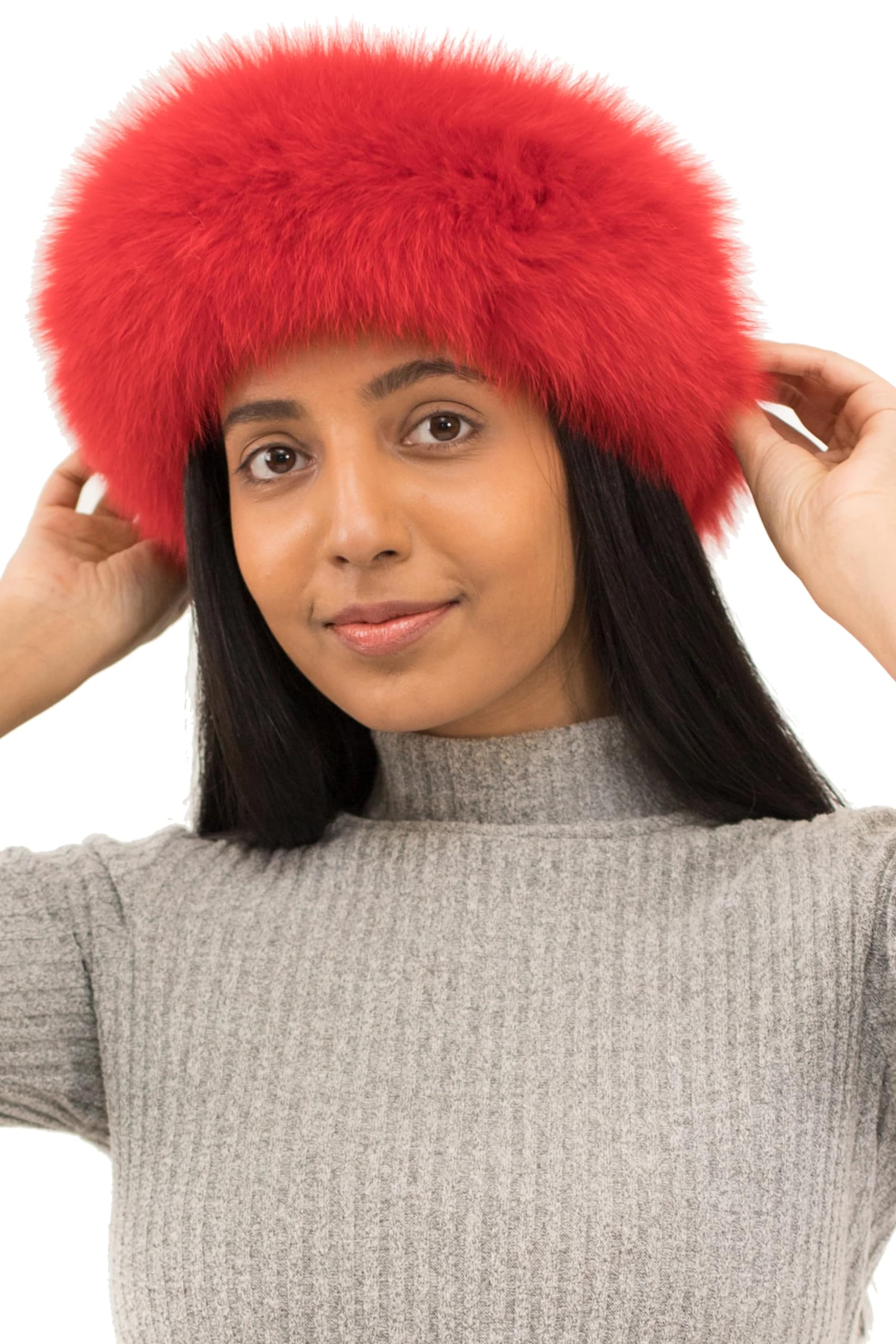 Luxury Fox Fur Headband for Women - Winter Warm Mink Hair Scarf & Fashionable Headwear - Perfect for Cold Weather, Outdoor Activities, and Stylish Outfits