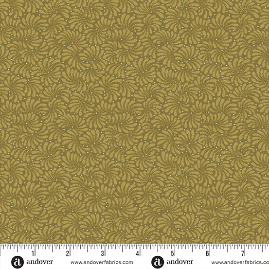 Edyta Sitar Dahlia Fabric - Sagebrush & Avocado Print (A1378V) - Perfect for Quilting, Home Decor, and DIY Craft Projects