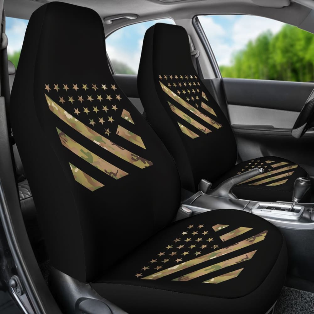 Premium Green American Flag Stars & Stripes Car Seat Covers - Durable & Stylish for Cars, Trucks & SUVs - Perfect for Patriotic Decor, 4th of July & Everyday Use