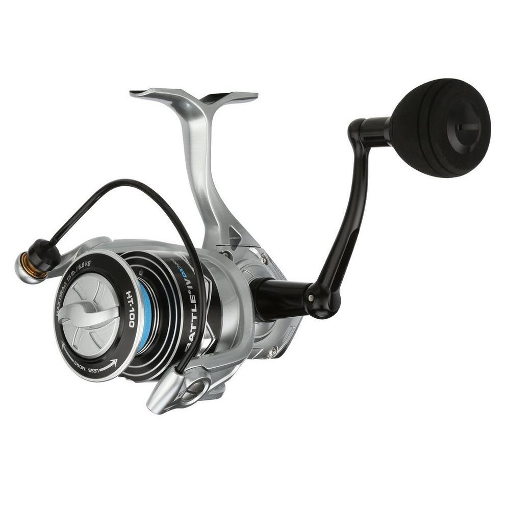 Penn Battle IV DX Spinning Fishing Reel - Saltwater & Freshwater Spinning Reel with HT-100 Carbon Fiber Drag for Smooth Performance - Ideal for Surf Fishing, Bass Fishing & Offshore Angling
