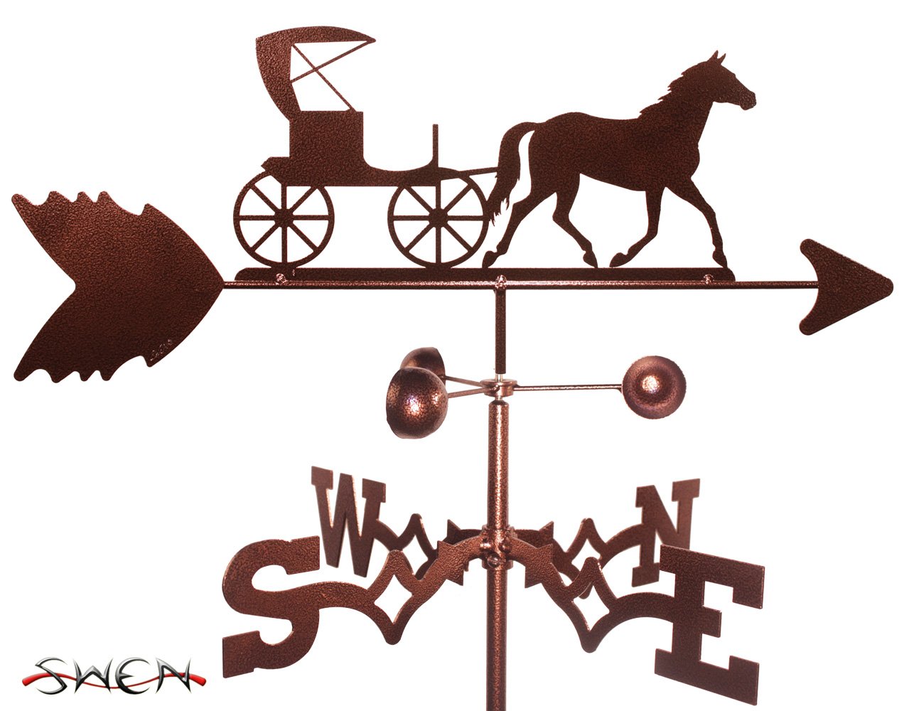 Handmade Amish Horse and Buggy Carriage Weathervane - Decorative Garden Stake for Outdoor Yard Decor - Perfect for Farmhouse, Rustic, and Country Style Gardens