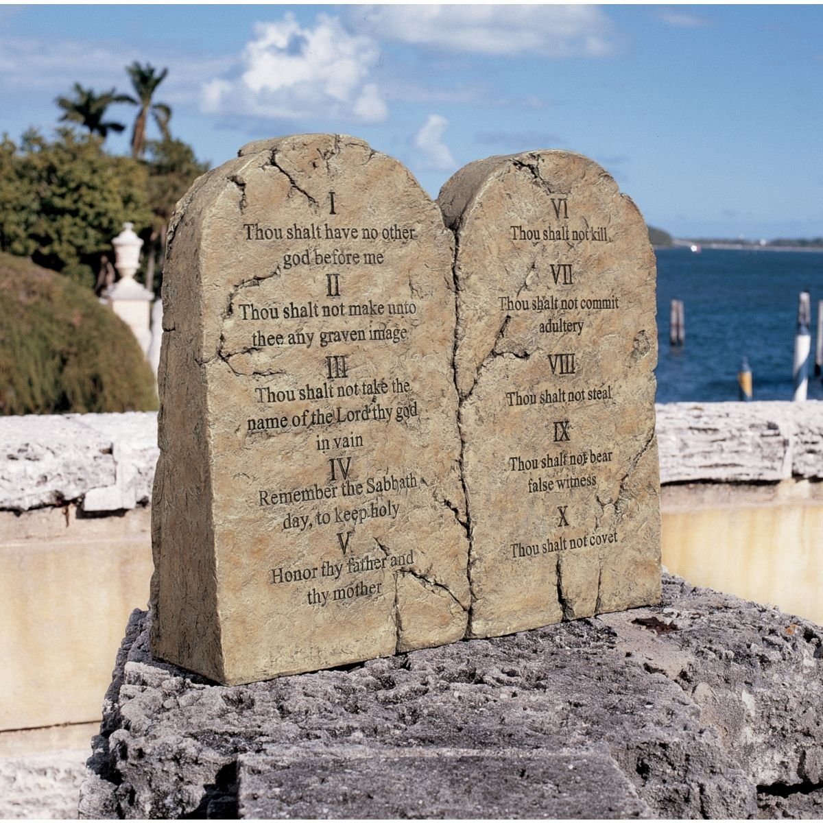 Design Toscano Ten Commandments Religious Wall Art - Handcrafted Biblical Sculptural Tablet for Home Decor, Church, or Office Inspiration
