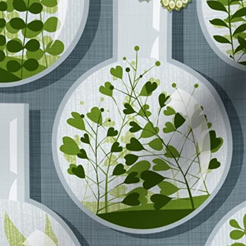 Tiny Planets Garden Butterfly Botanical Science Earth Print Velvet Fabric by The Yard - Upholstery, Home Decor & Apparel Material - Perfect for DIY Curtains, Throw Pillows and Fashion Accessories