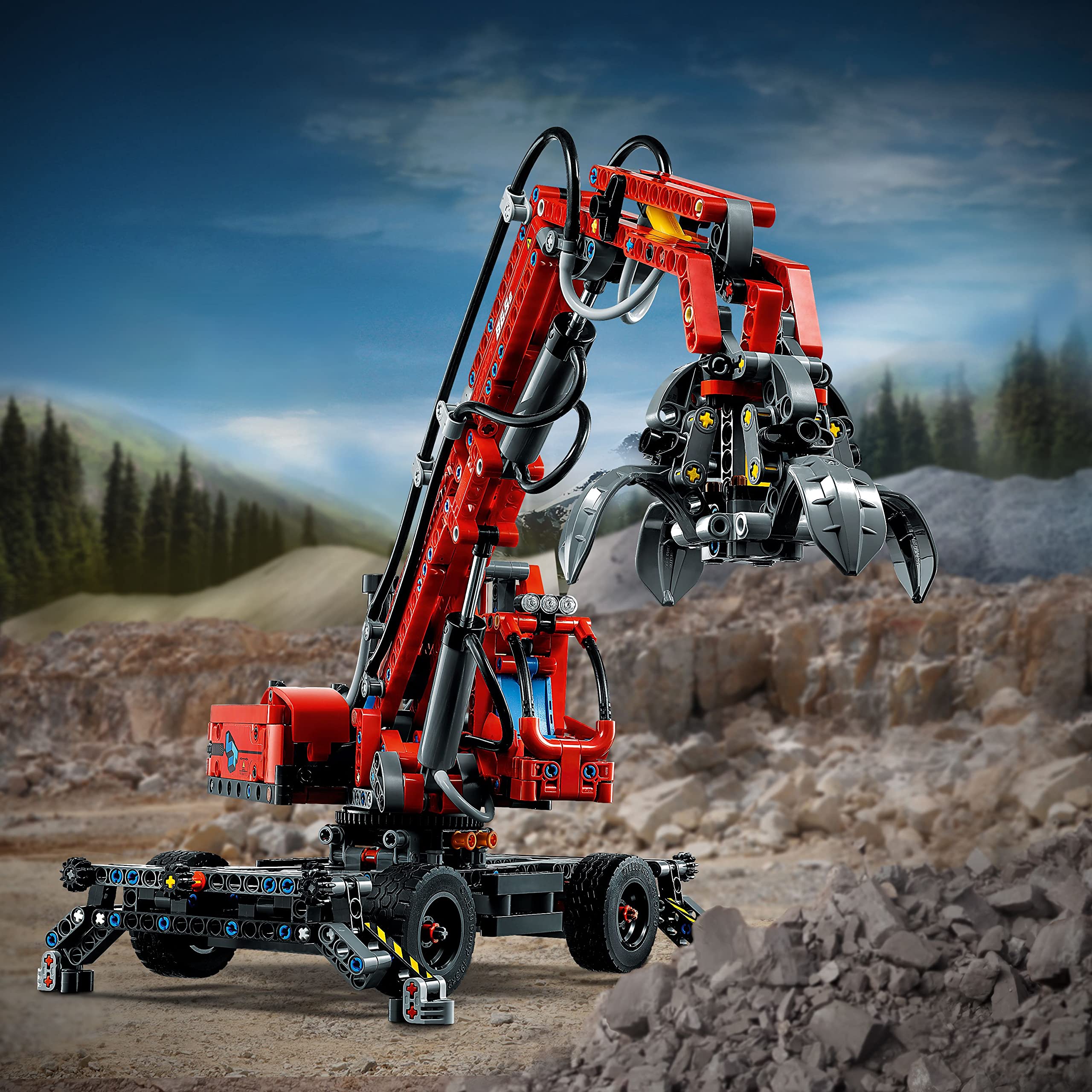 LEGO Technic Material Handler 42144 - Mechanical Model Crane Toy with Manual & Pneumatic Functions | Construction Truck Building Set for Kids & Adults | STEM Educational Toys for Engineering Enthusiasts | Perfect for Birthday Gifts & DIY Projects