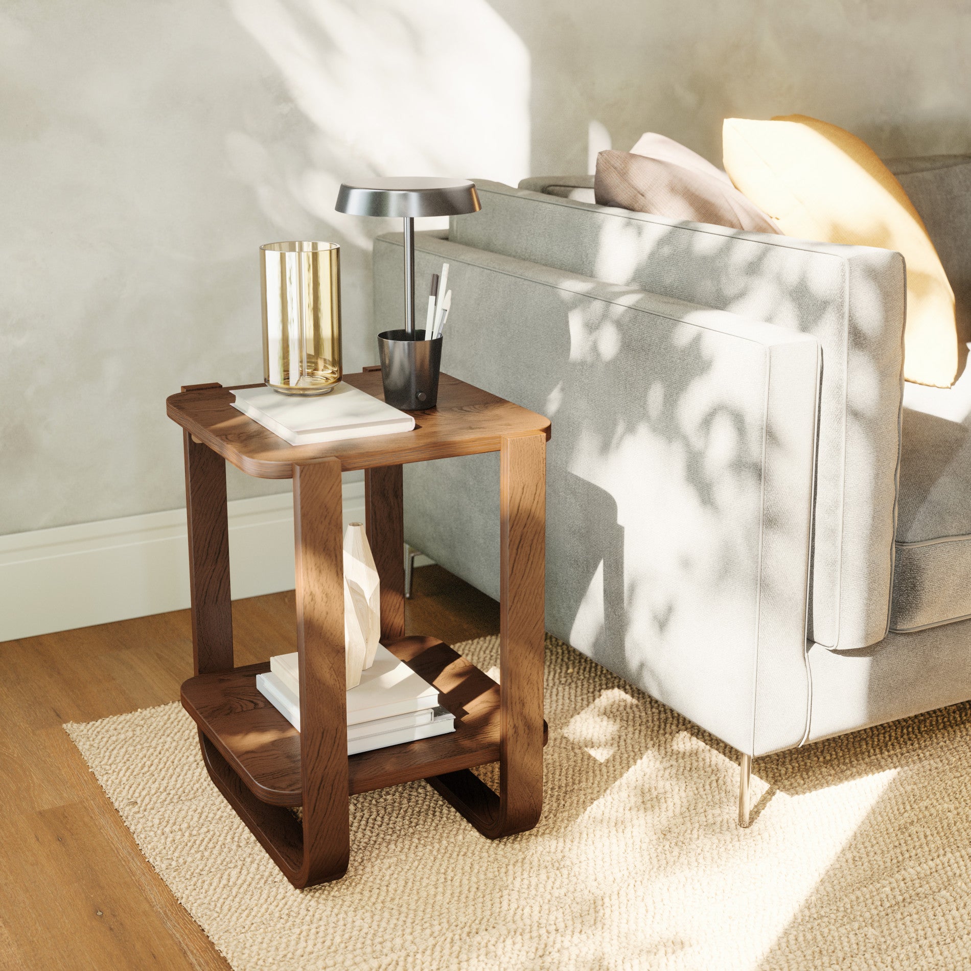 Bellwood Side Table - Modern Nightstand with Storage Shelf for Bedroom, Living Room & Office - Stylish End Table for Small Spaces