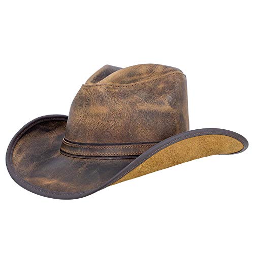 Premium Genuine Leather Cowboy Hat for Men & Women - American Hat Makers Cyclone Western Style - Perfect for Rodeo, Country Music Festivals & Outdoor Adventures