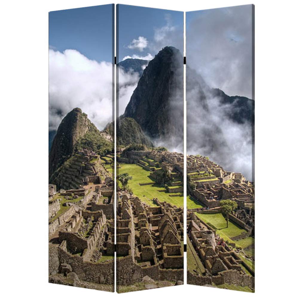 Screen Gems Machu Picchu Room Divider - Handcrafted Wooden Folding Partition for Home & Office Decor - Perfect for Living Room, Bedroom, and Studio Space Division