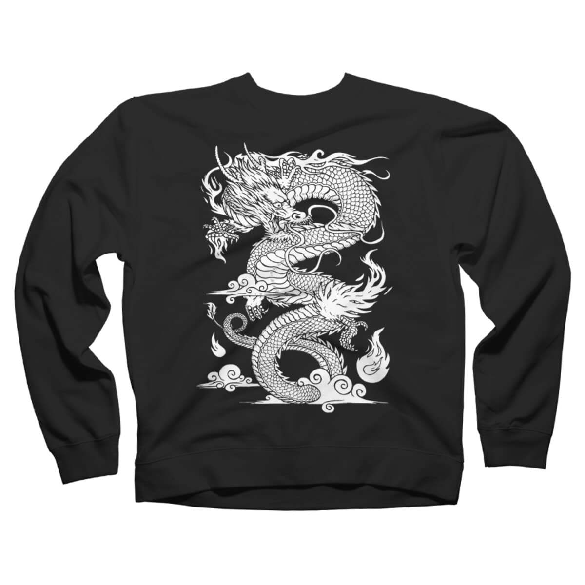 Delun Chinese Dragon Graphic Unisex Sweatshirt - Soft Cotton Pullover Hoodie for Men & Women - Perfect for Casual Wear, Street Fashion & Gifts