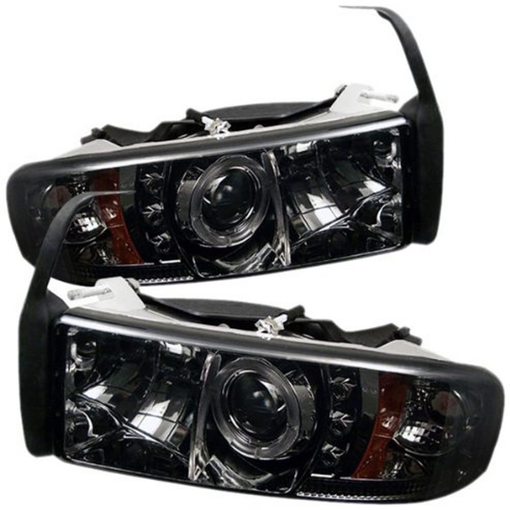 Spyder LED Projector Headlights for Dodge Ram 1500/2500/3500 94-02 - Smoke Lens for Off-Road & Night Driving