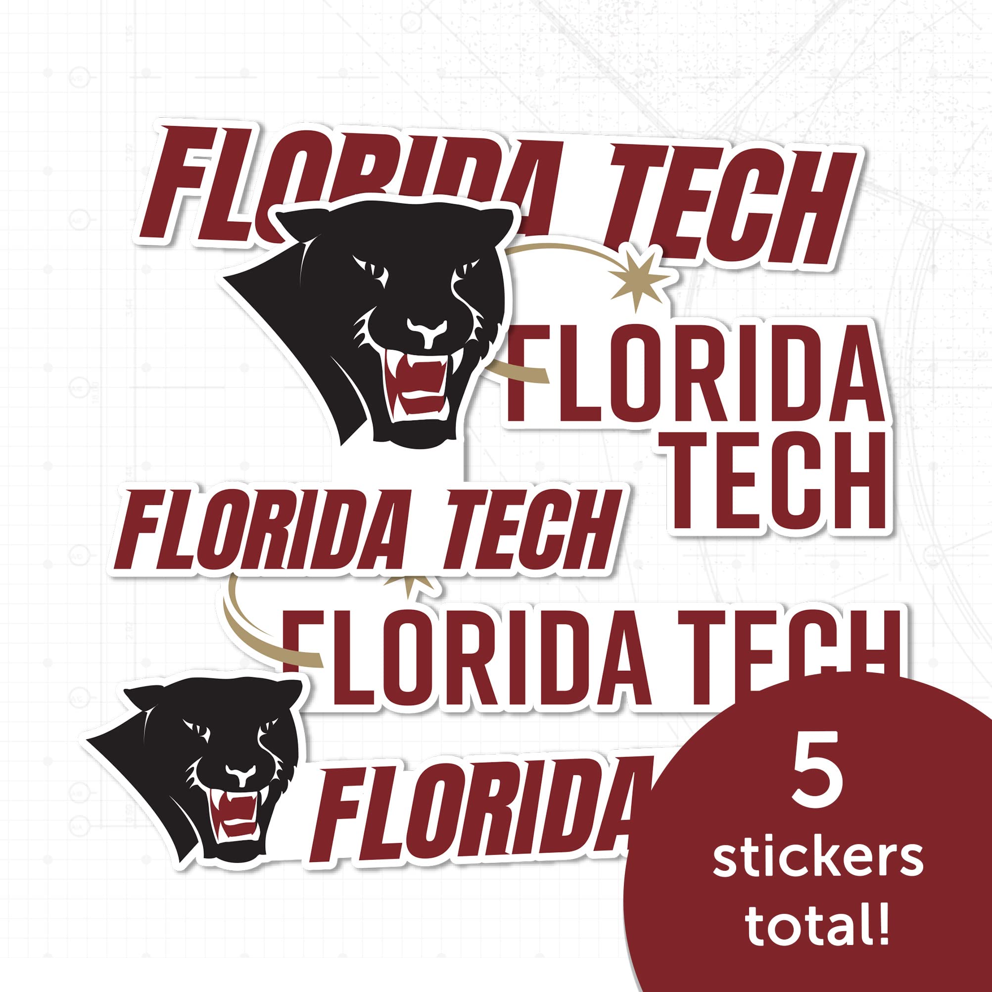 Florida Tech Panthers Vinyl Decal Sticker - Desert Cactus Design for Laptop, Water Bottle, Car & Scrapbook - FIT University Spirit Gear | Perfect for College Students, Alumni & Fans