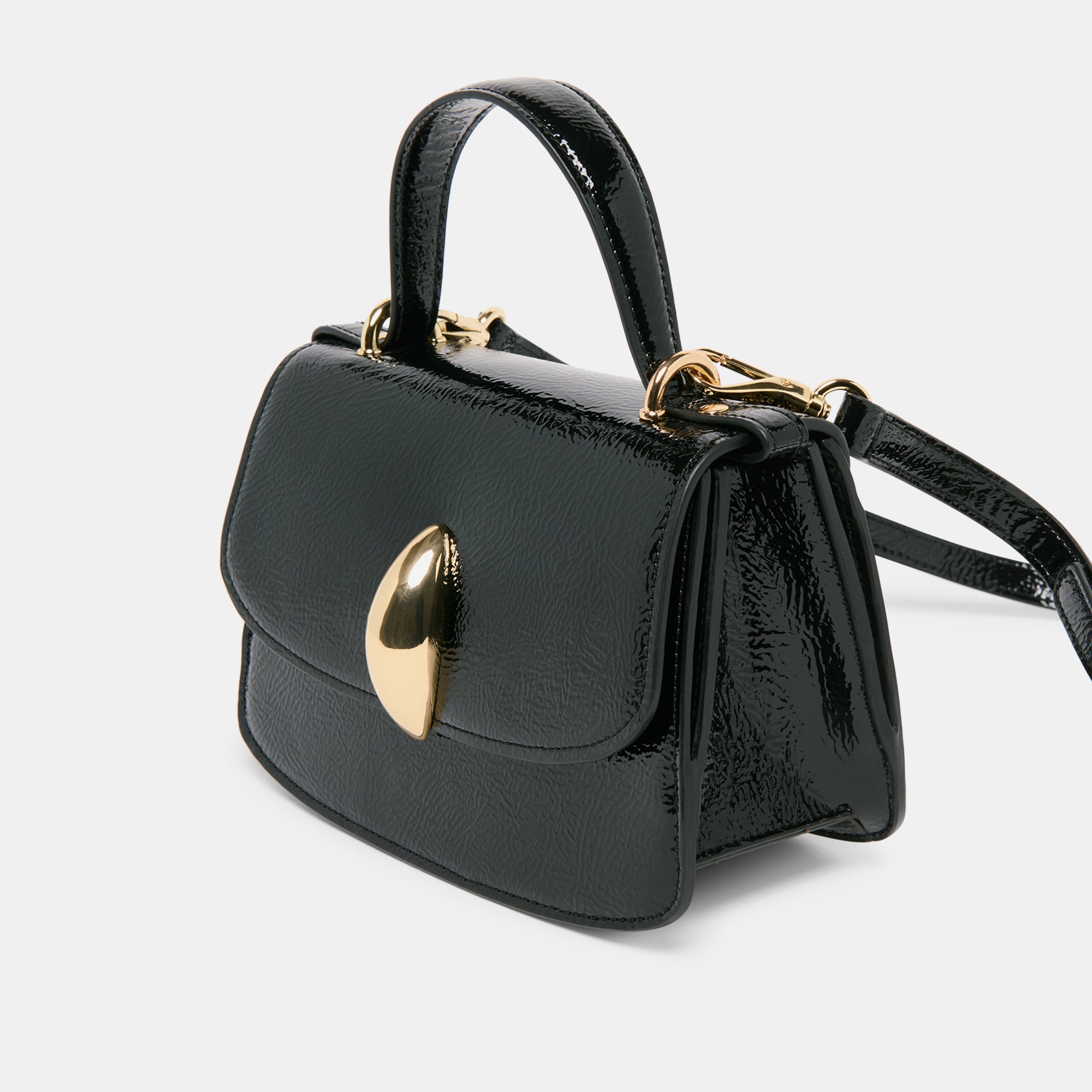 LUCIA Black Crackled Leather Crossbody Bag - Stylish & Durable Shoulder Purse for Women | Perfect for Work, Travel & Everyday Use