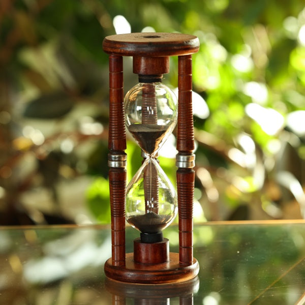 20 Minute Antique Style Bobbin Sand Timer - White or Black - Perfect for Board Games, Classroom Activities & Home Decor