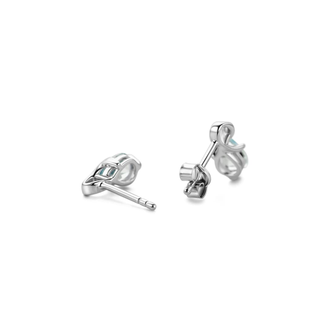 Orovi 14K White Gold & Yellow Gold Drop Dangle Earrings for Women with Genuine Emerald, Amethyst, Sapphire, Topaz or Ruby - Elegant Dangling Jewelry Set - Perfect for Weddings, Parties & Special Occasions