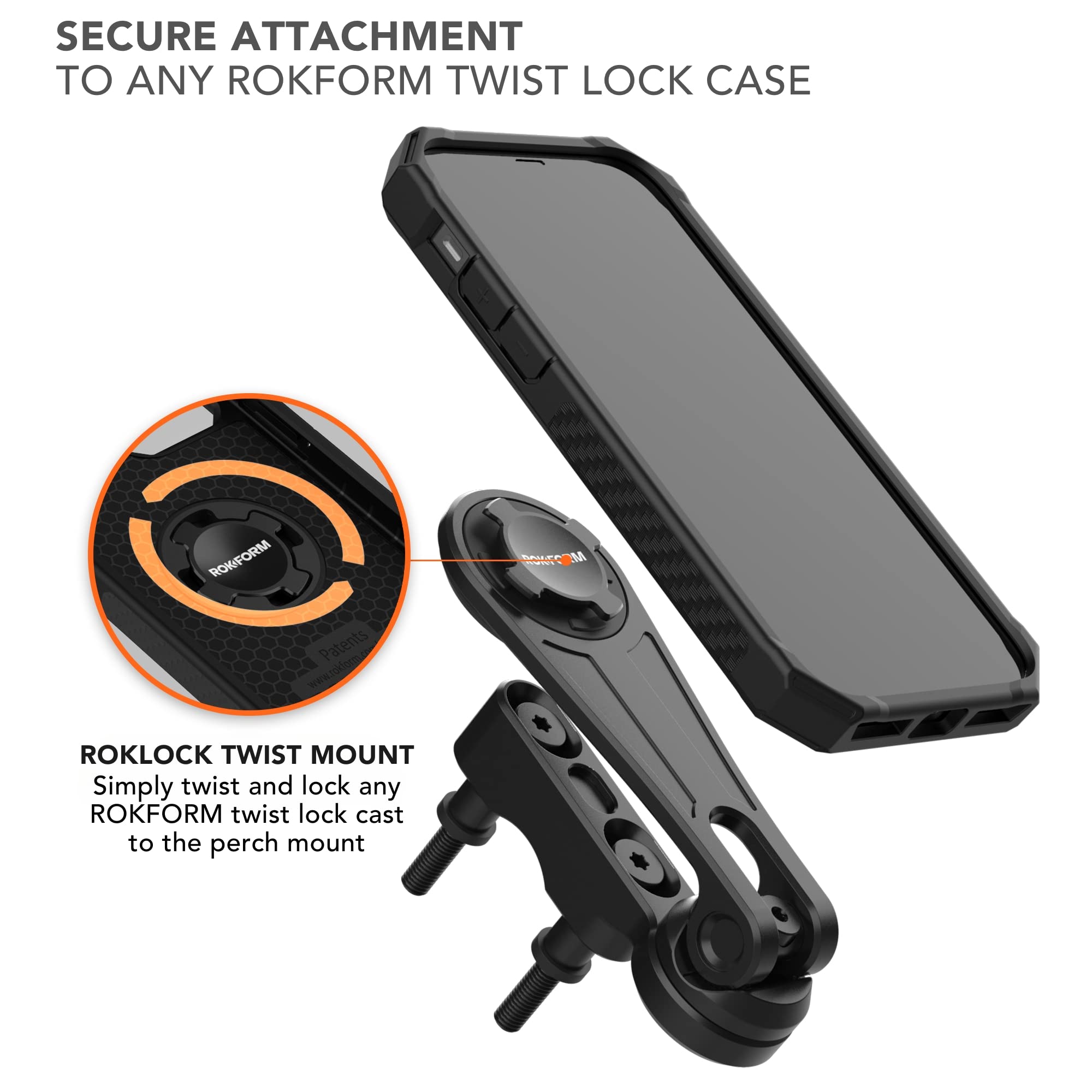 Rokform Rugged Case for iPhone 12 & iPhone 12 Pro with Motorcycle Phone Mount - Shockproof Protective Cover for Biking, Outdoor Adventures & Daily Use