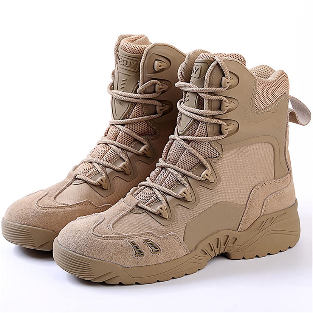 **KEHAIOO Men's Leather Breathable Desert Boots - Durable Outdoor Climbing, Hunting & Military Tactical Training Shoes for Hiking, Camping & Adventure**