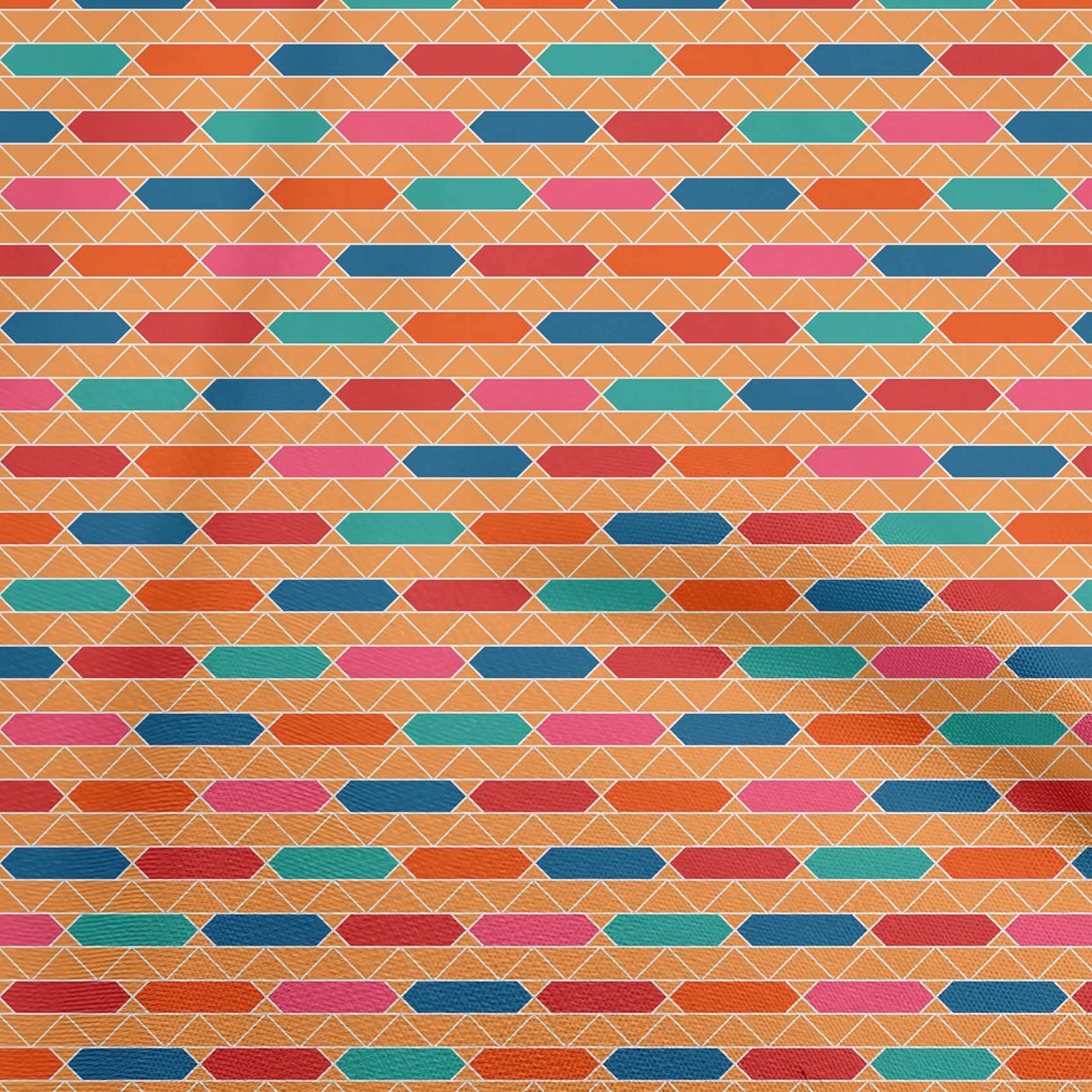 oneOone Rayon Orange Geometric Print Fabric by The Yard - 56 Inch Wide DIY Sewing Material for Clothing, Quilting & Home Decor Projects