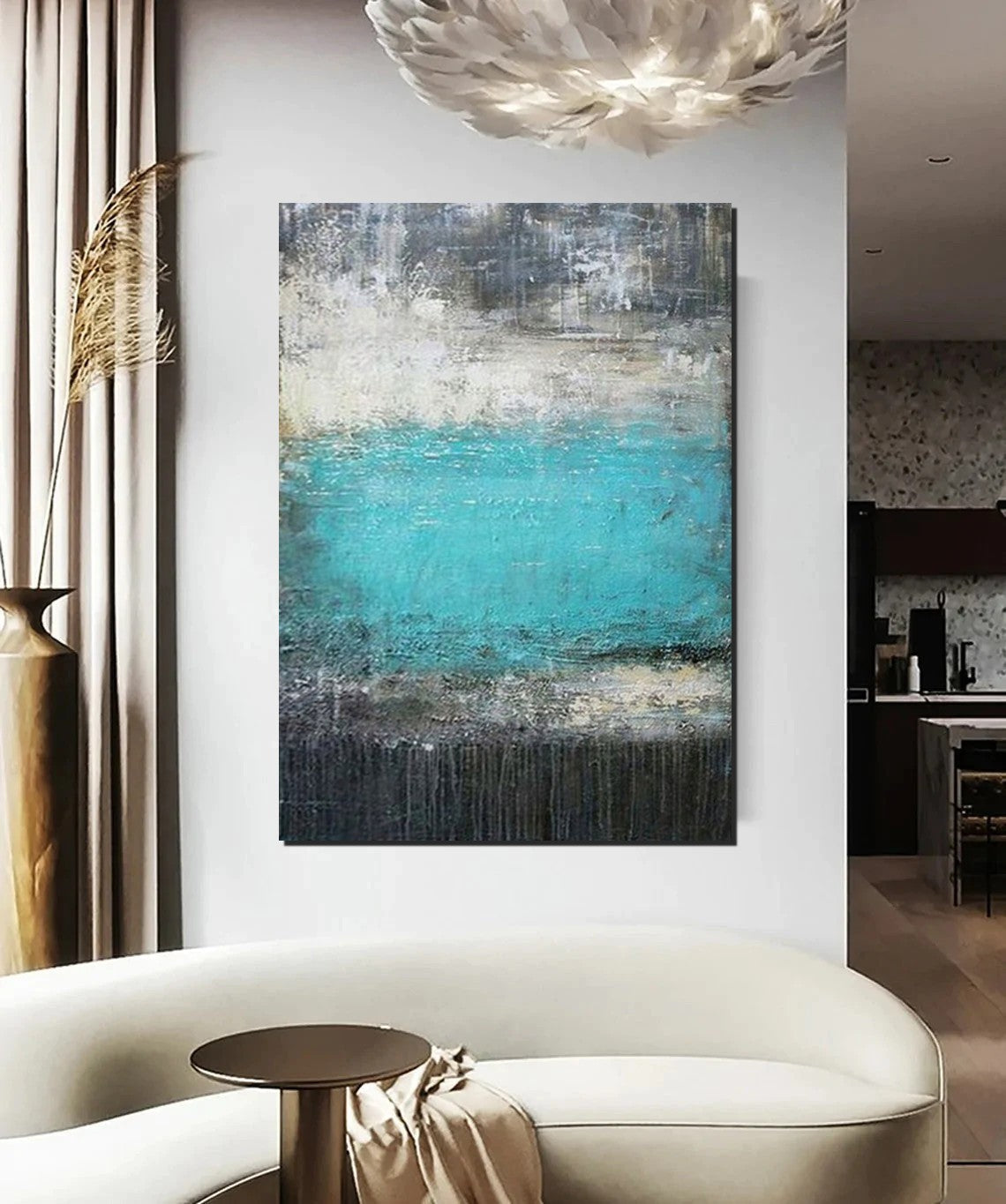 Modern Abstract Canvas Painting for Living Room - Large Contemporary Wall Art Decor for Home & Office Interior Design - Perfect for Living Spaces, Bedrooms & Offices