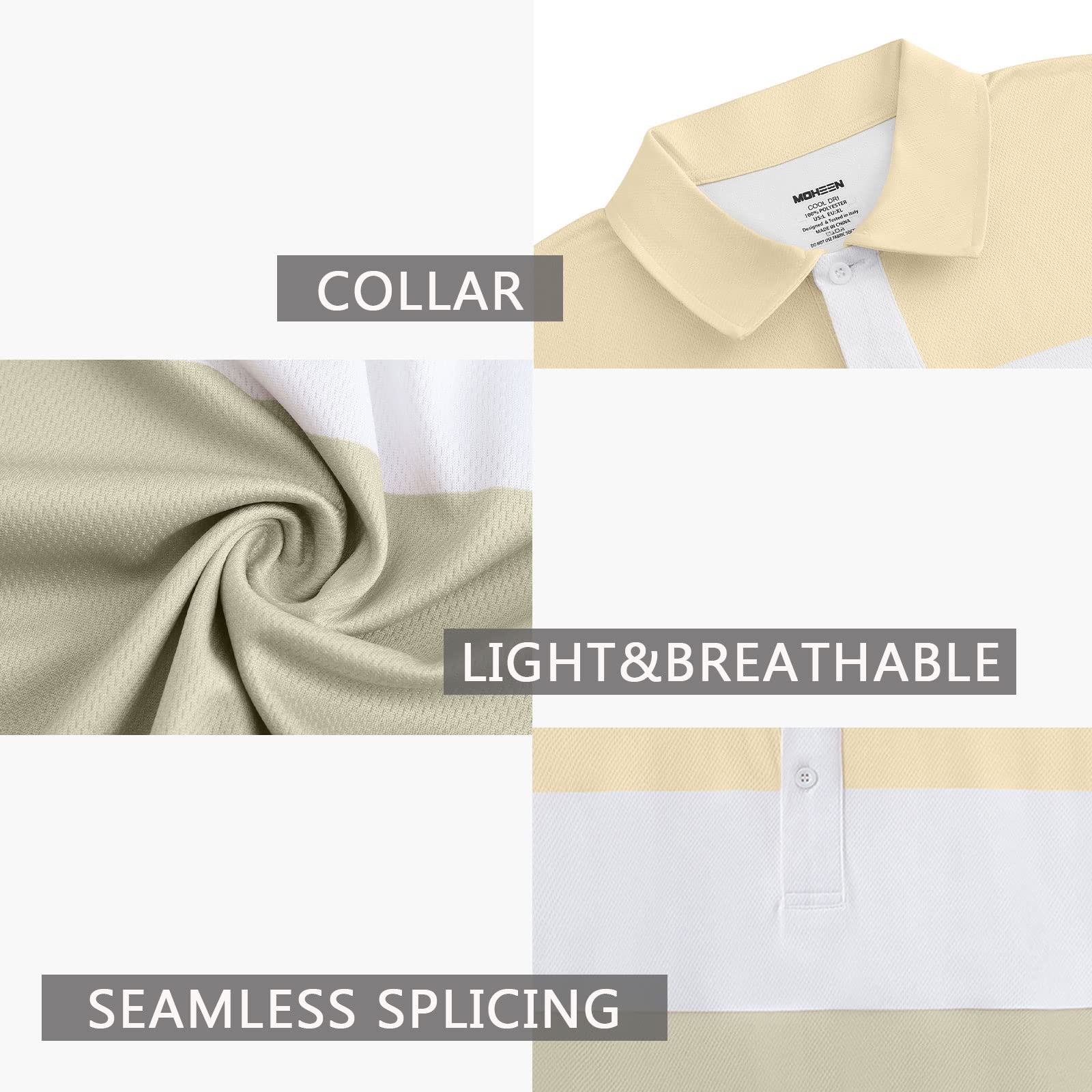 Men's Short Sleeve Golf Polo Shirts - Moisture Wicking, Quick Dry & Breathable Performance Shirts for Golf, Tennis & Casual Wear - Perfect for Sports, Work & Outdoor Activities