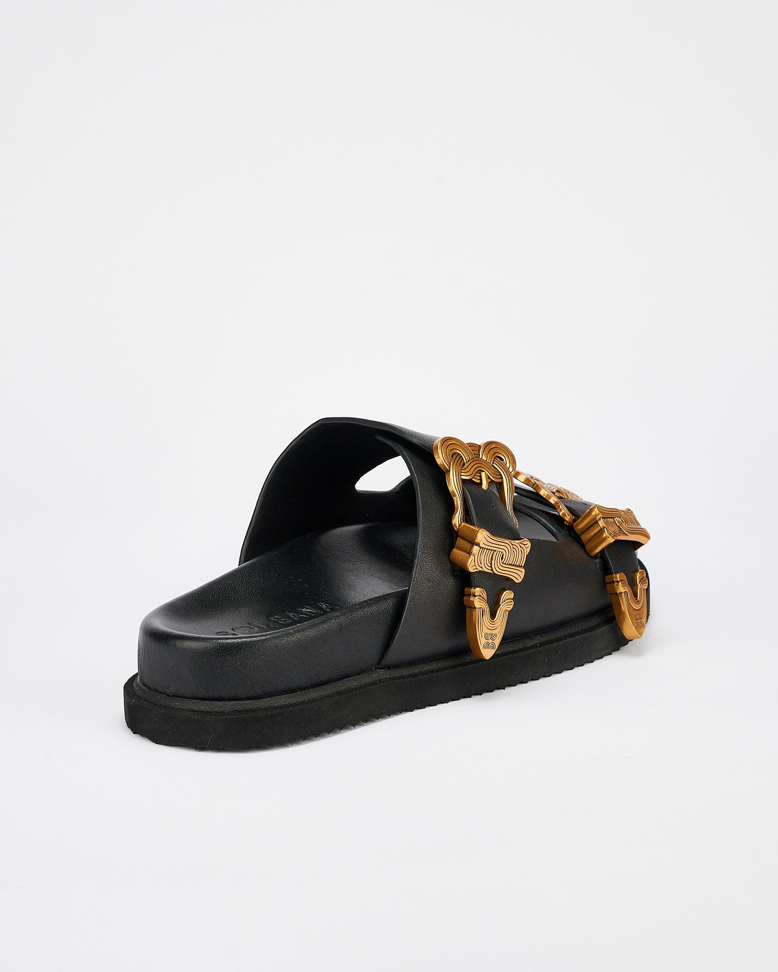 Premium Scribe Footbed Sandals for Men & Women - Black/Gold Orthopedic Support - Perfect for Walking, Travel & Everyday Comfort