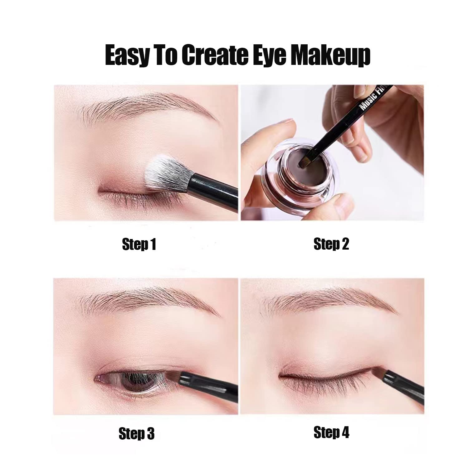 4-in-1 Waterproof Gel Eyeliner & Eyebrow Powder Kit - Brown & Black Shades with Precision Brush | Long Lasting Makeup for Day & Night Looks | Perfect for Professional Makeup Artists & Beginners